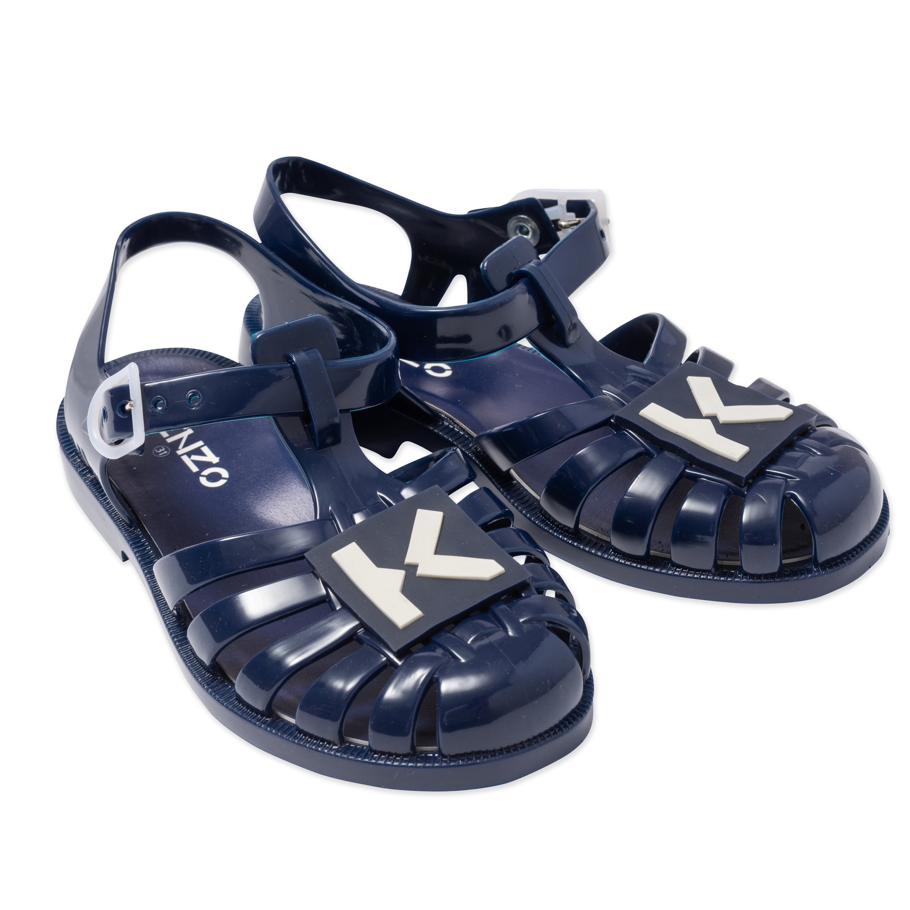 Boys & Girls Navy Logo Sandals