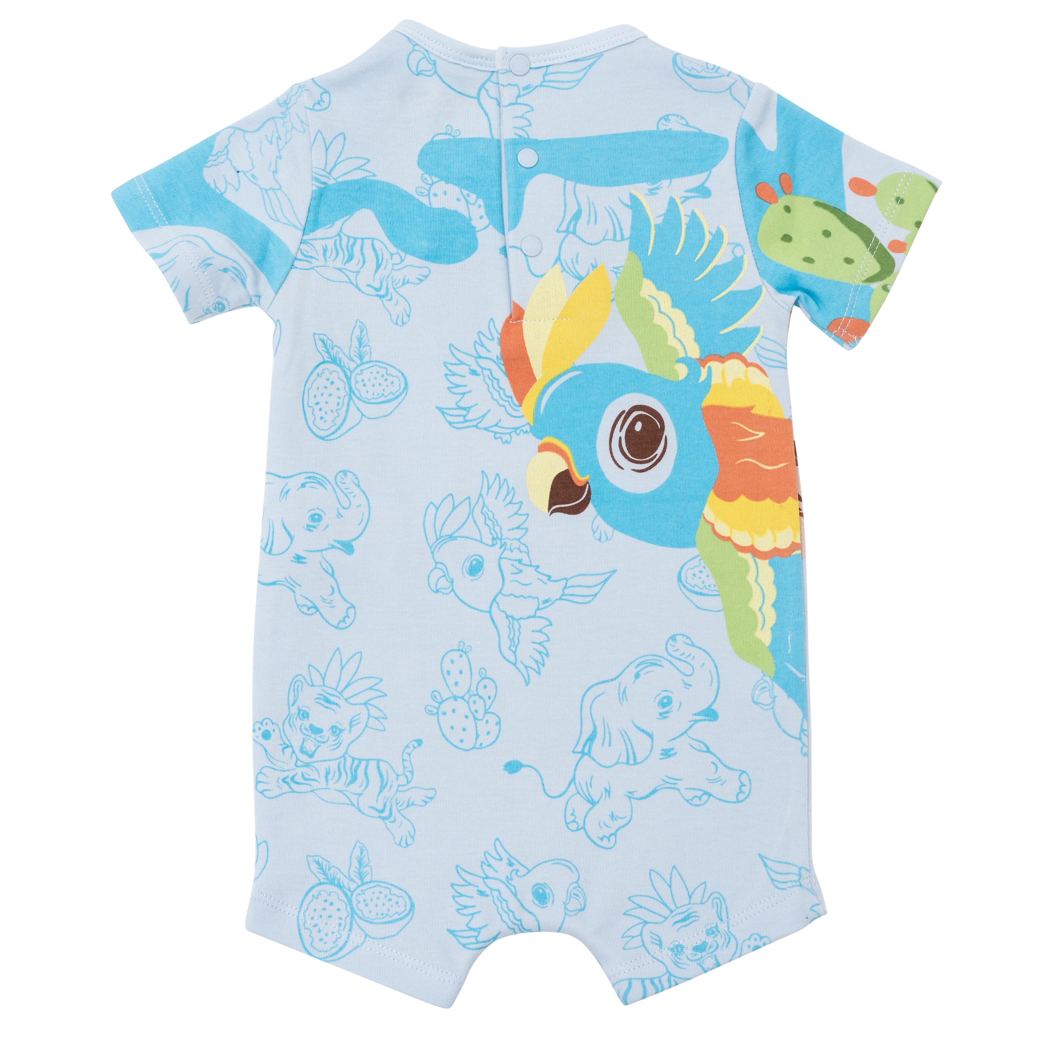 Baby Boys & Girls Blue Cotton Babysuit