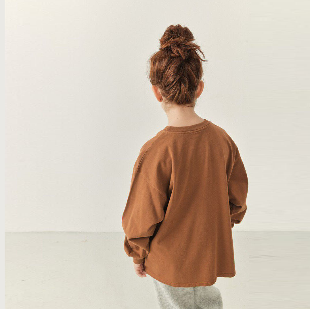 Boys & Girls Camel Cotton T-Shirt