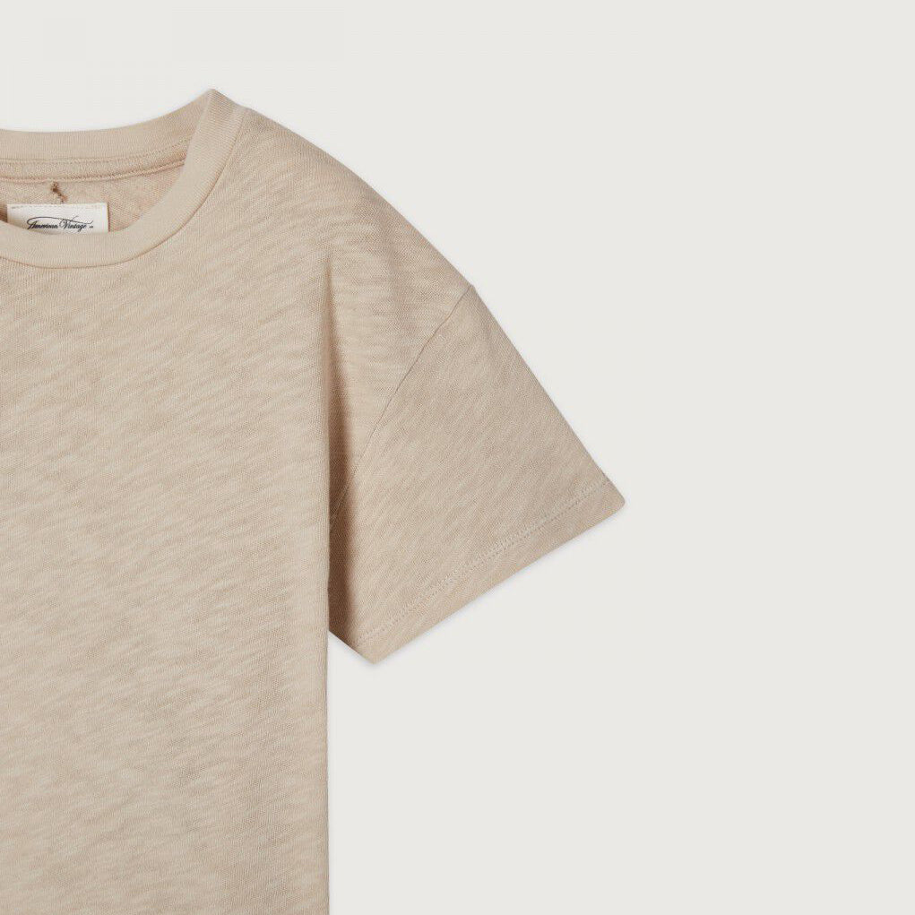 Boys & Girls Beige Cotton T-Shirt