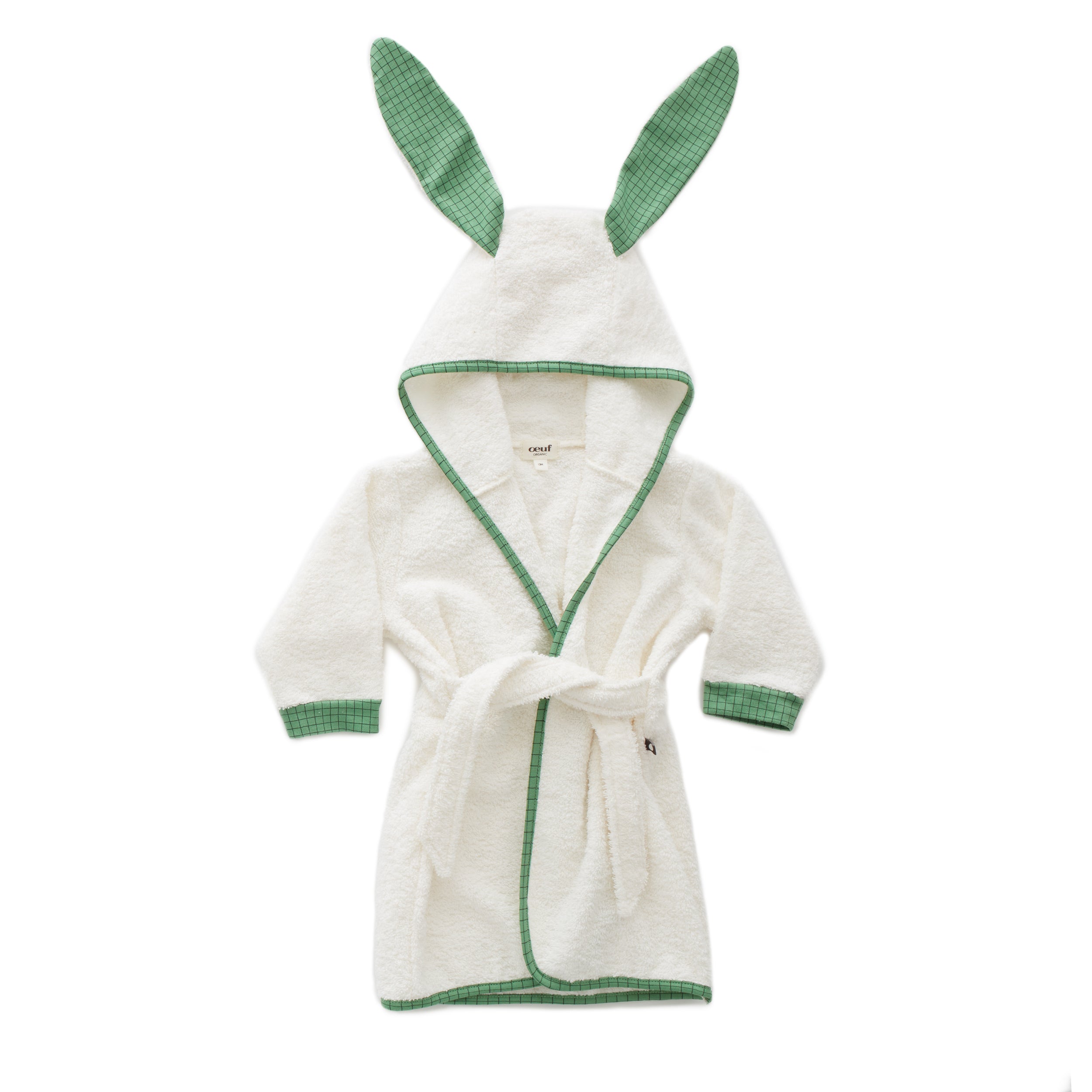 Boys & Girls White Check Bunny Bathrobe