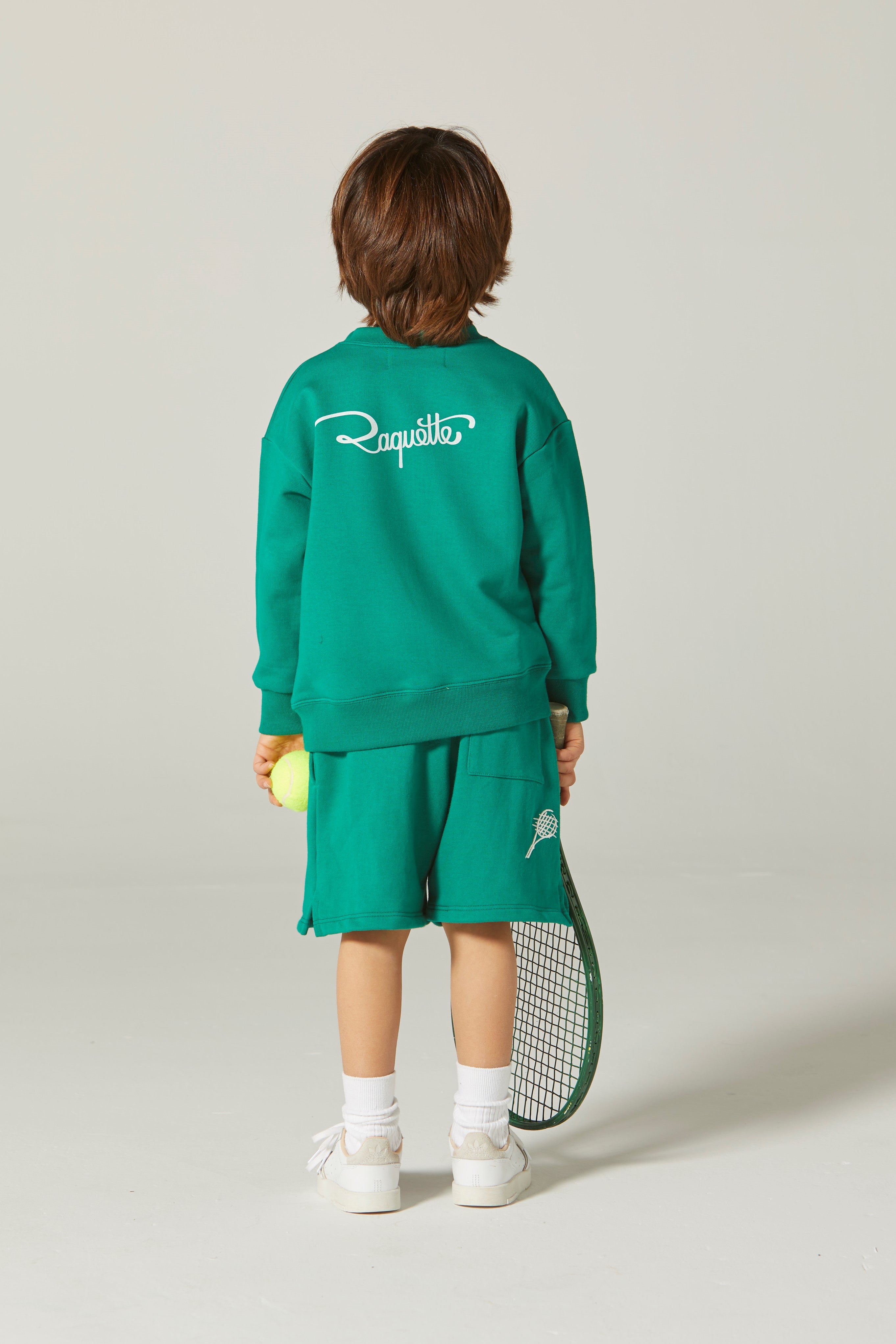 Boys & Girls Green Tennis Cotton Sweatshirt