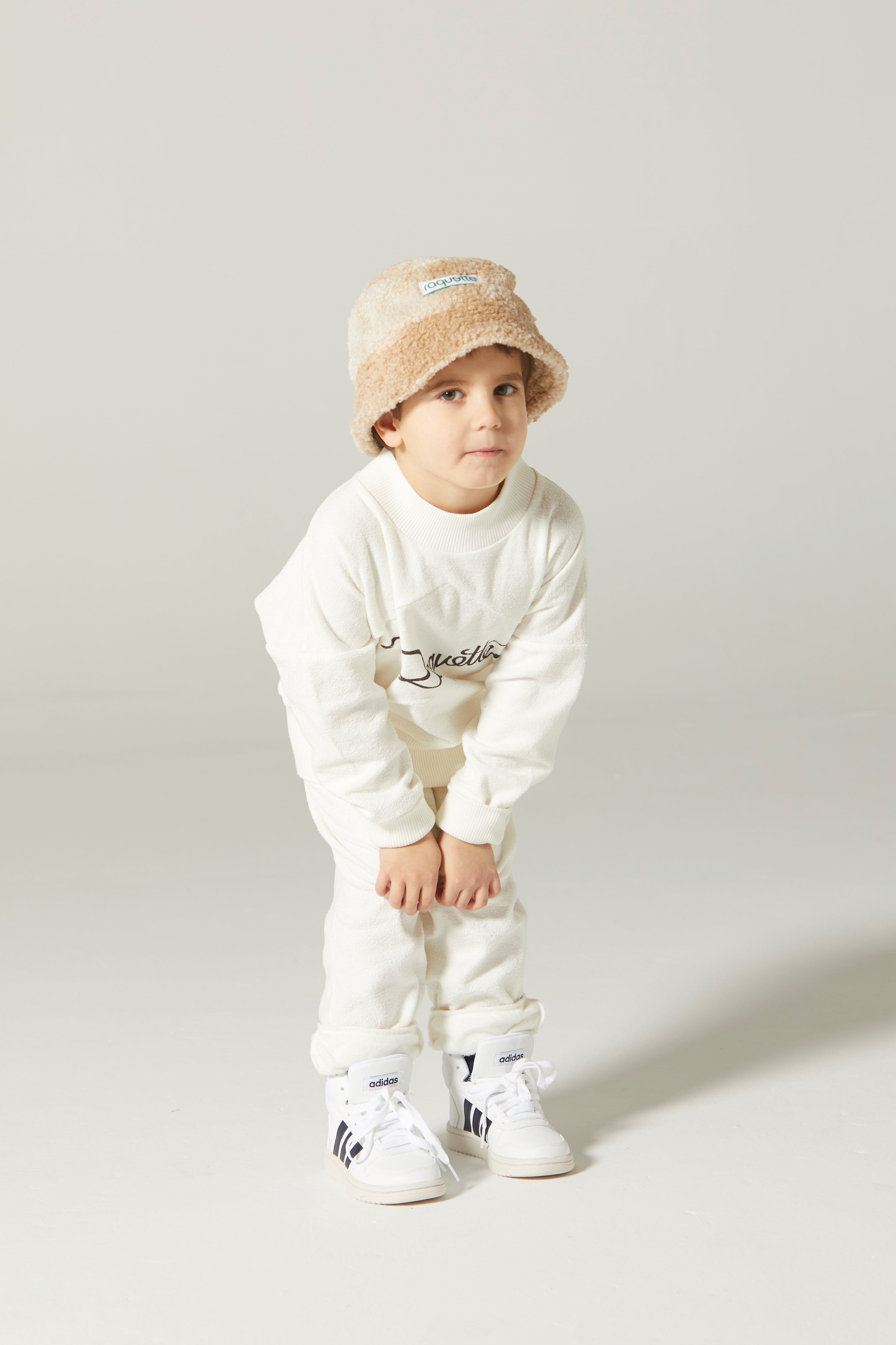 Boys & Girls White Logo Cotton Sweatshirt