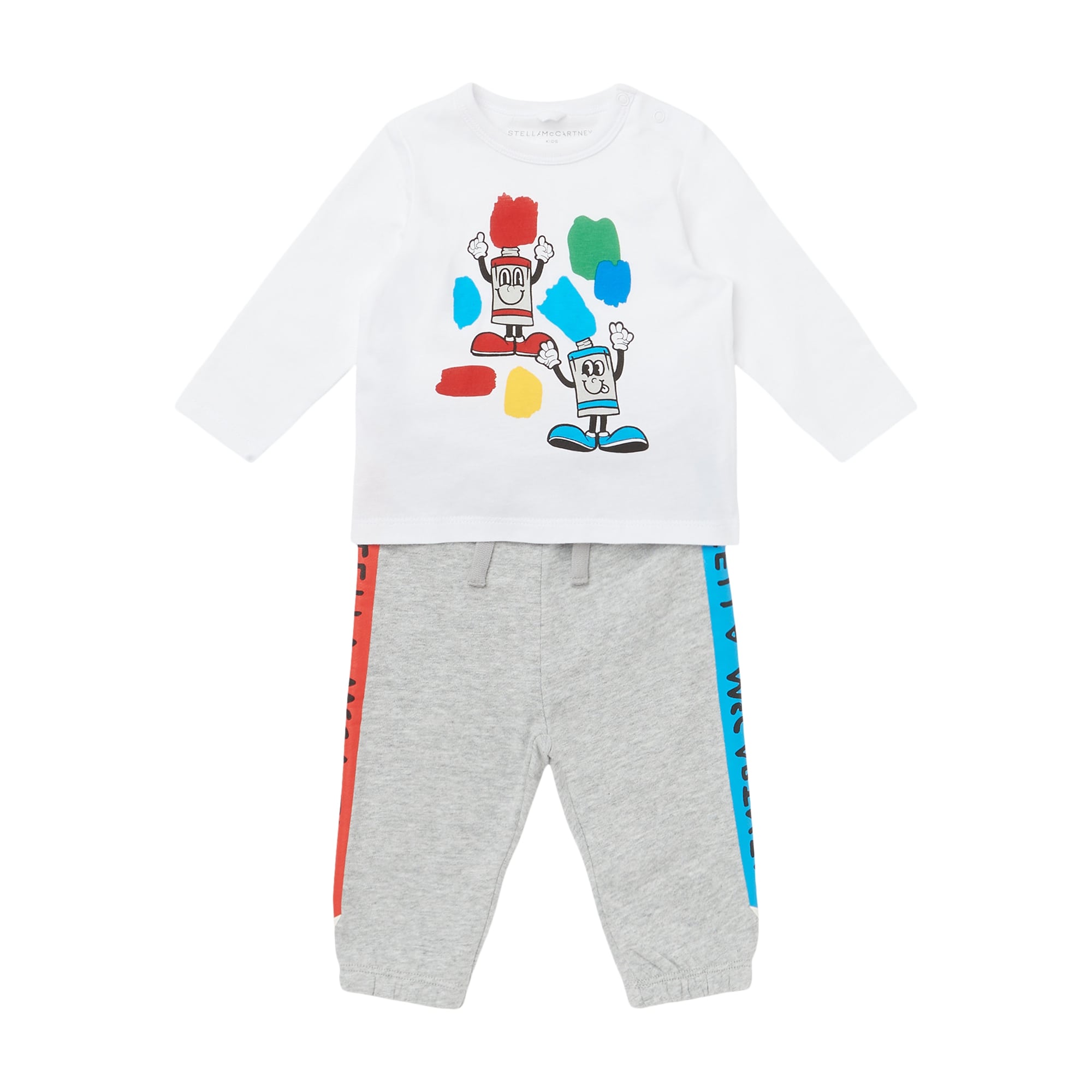 Baby Boys Grey Logo Cotton Trousers