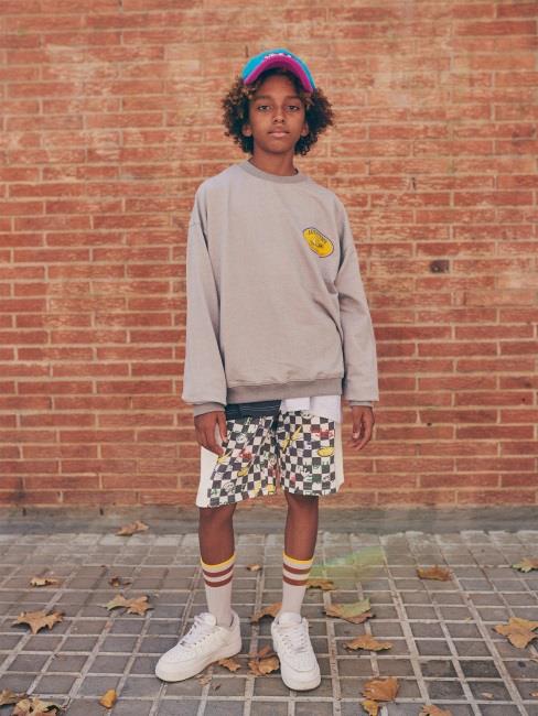 Boys & Girls Black Printed Shorts