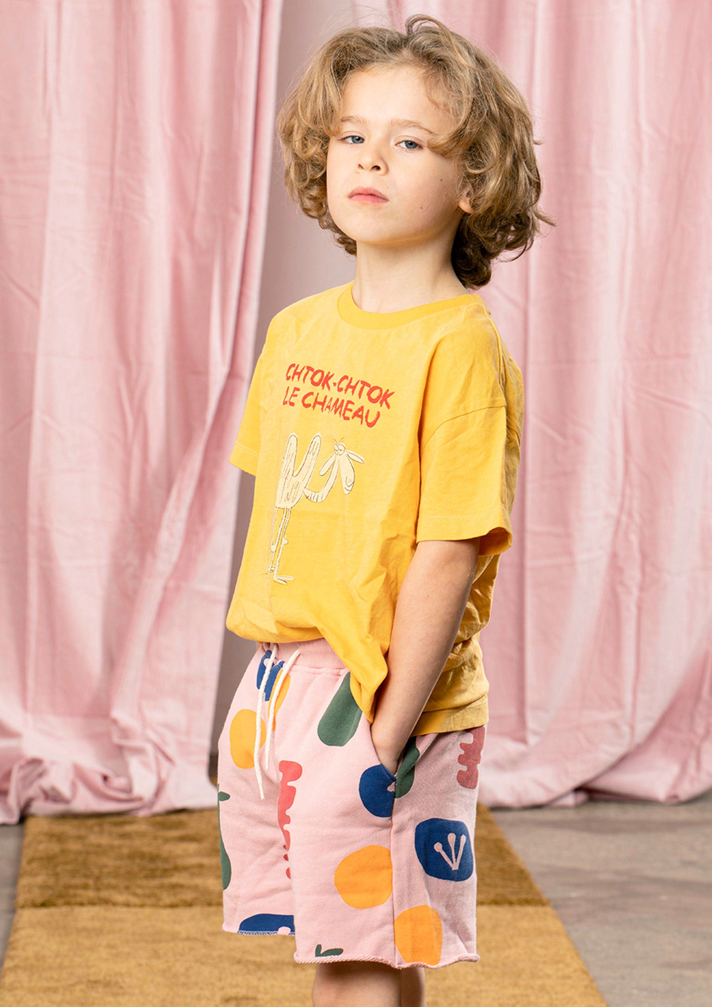 Boys & Girls Yellow Cotton T-Shirt