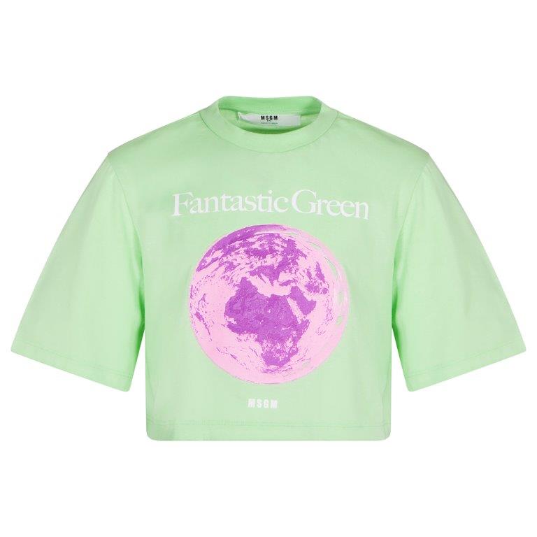 Boys & Girls Green Cotton T-Shirt