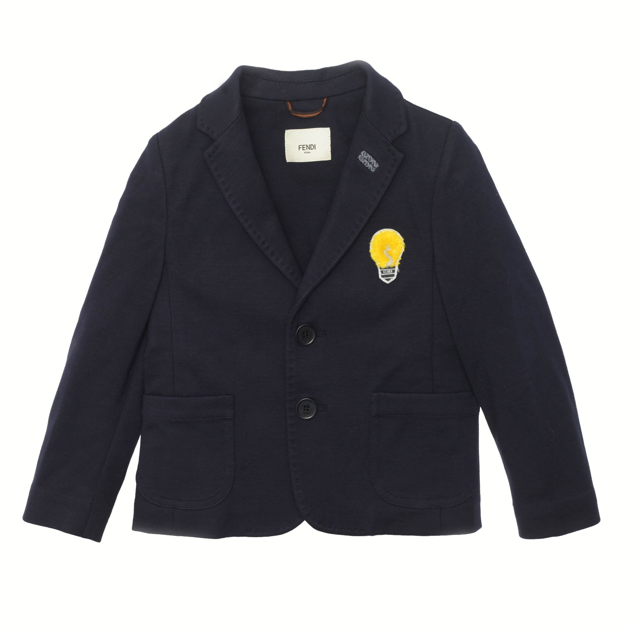 Baby Boys Navy Blue Woven Embroidered Lightbulb Trims Blazer - CÉMAROSE | Children's Fashion Store - 1