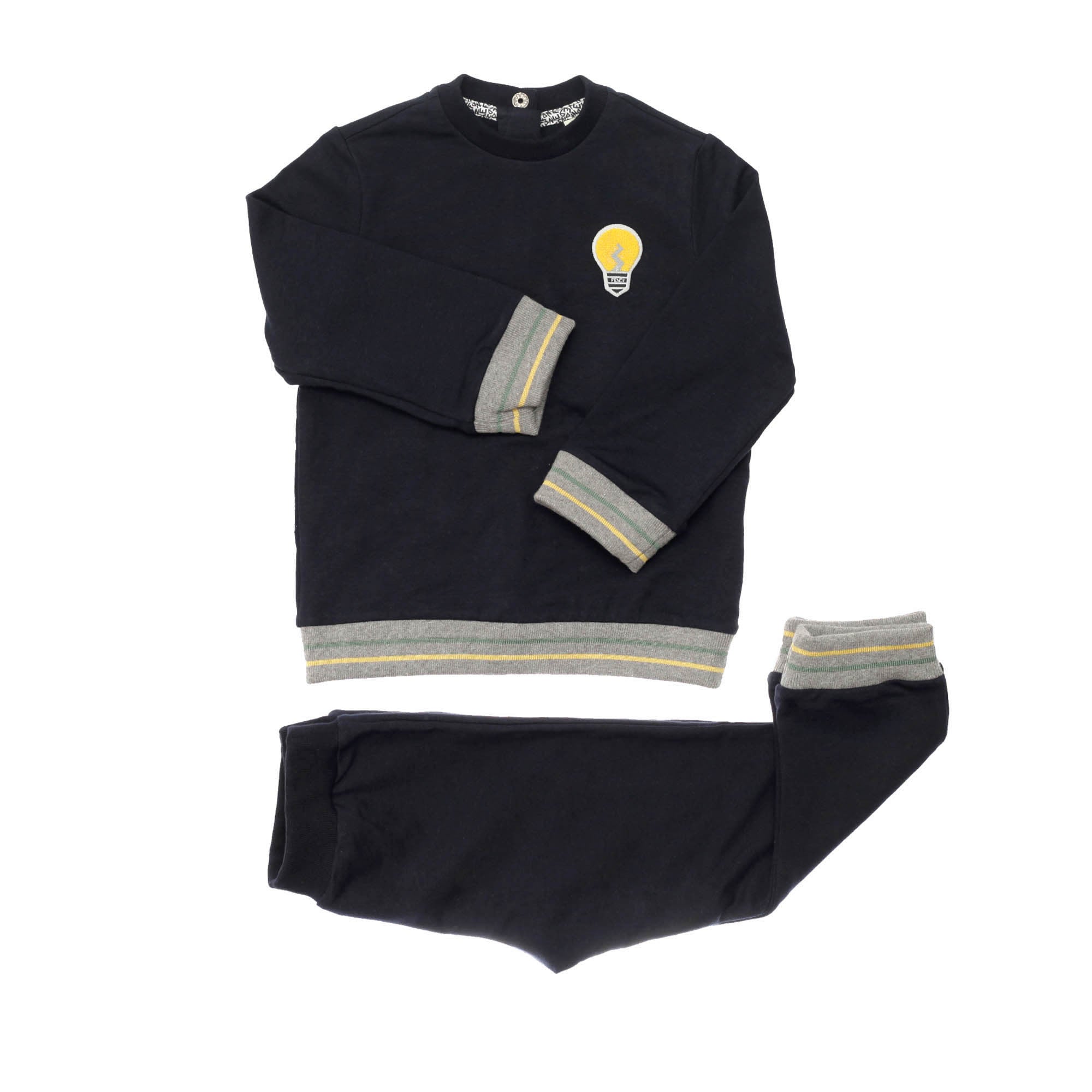 Baby Boys Navy Blue Lightbulb Printed Tracksuit - CÉMAROSE | Children's Fashion Store - 1