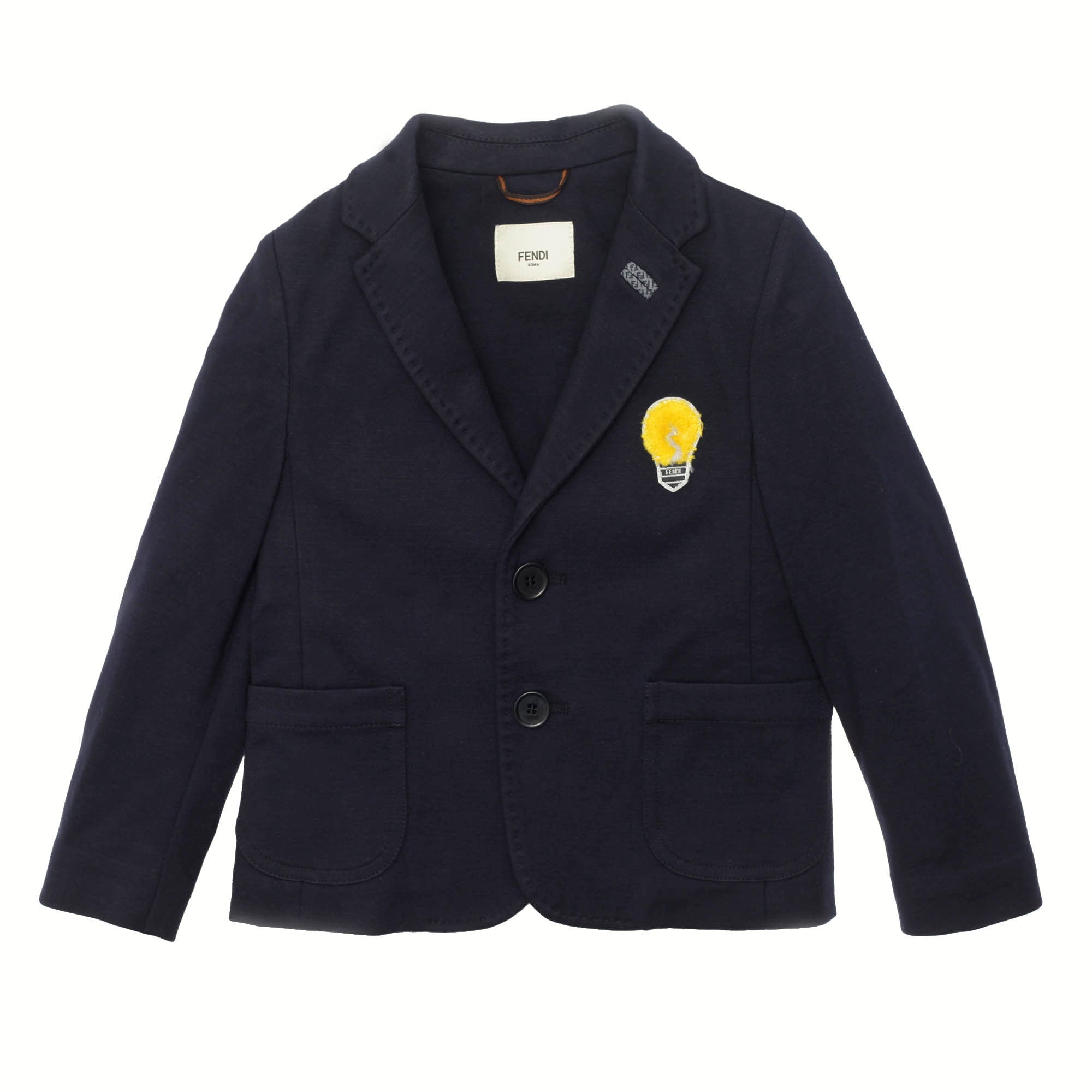 Boys Navy Blue Woven Embroidered Lightbulb Trims Blazer - CÉMAROSE | Children's Fashion Store - 1