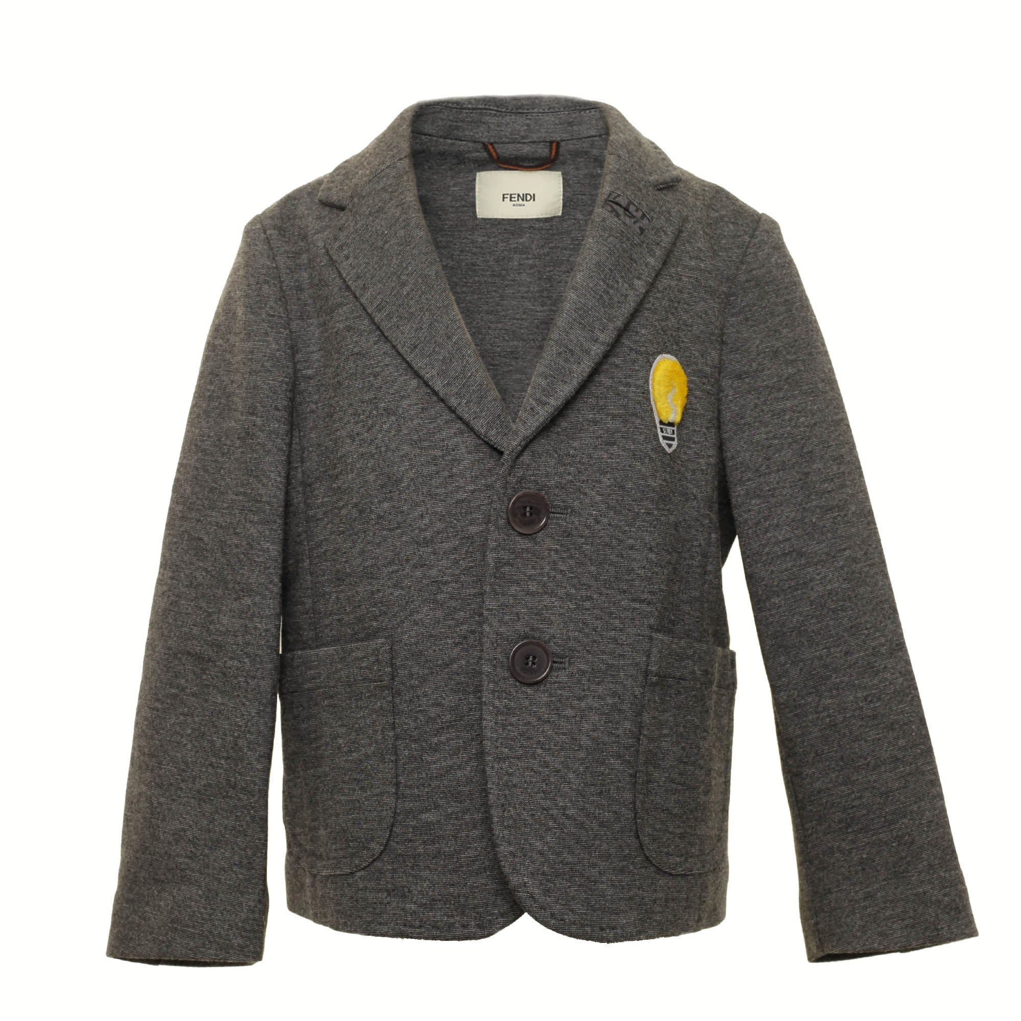 Boys Grey Woven Embroidered Lightbulb Trims Blazer - CÉMAROSE | Children's Fashion Store - 1