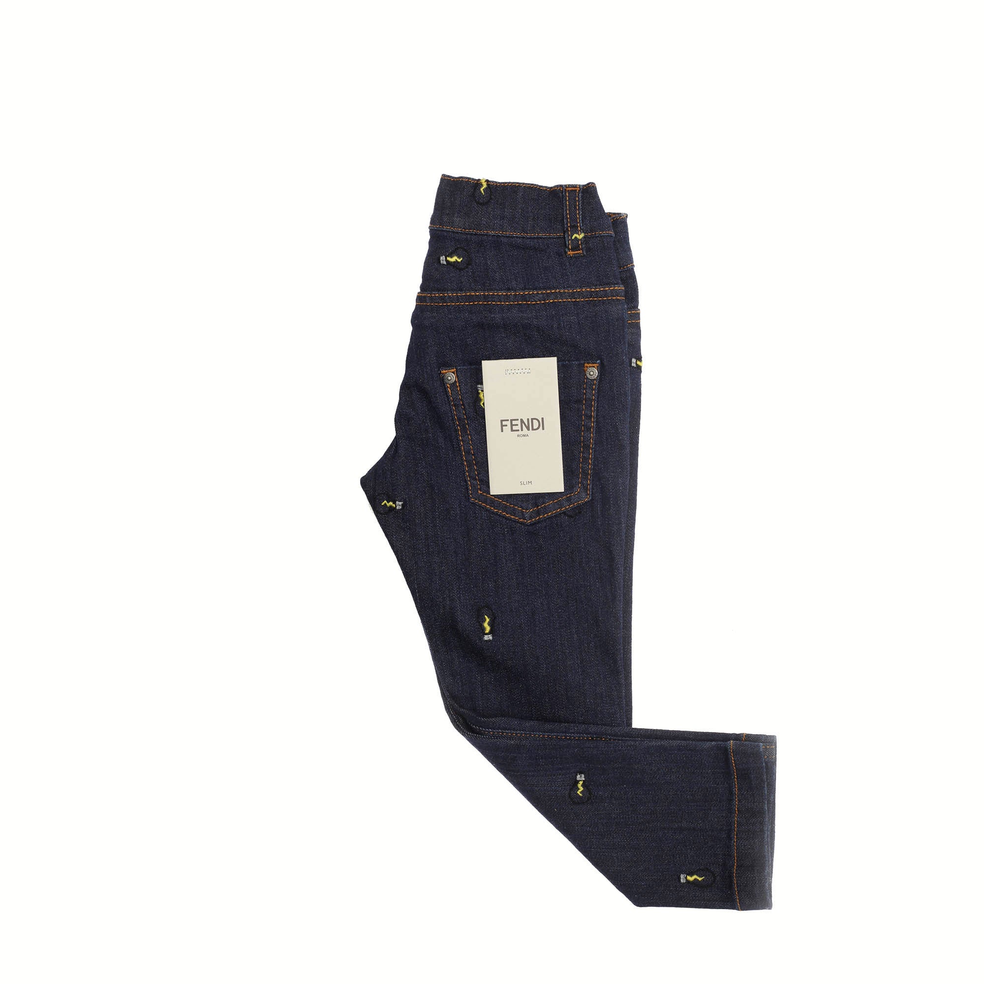 Boys Blue Embroidered Denim Cotton Jeans - CÉMAROSE | Children's Fashion Store - 3