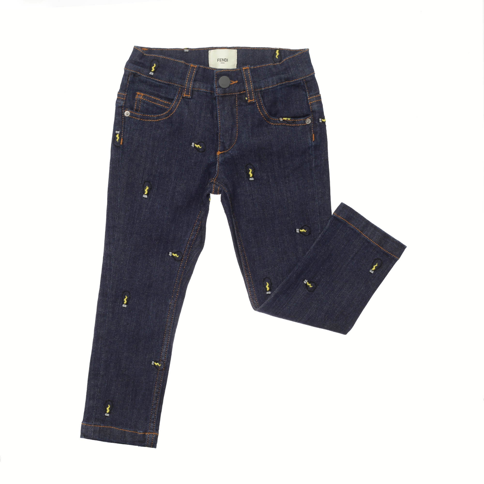 Boys Blue Embroidered Denim Cotton Jeans - CÉMAROSE | Children's Fashion Store - 2