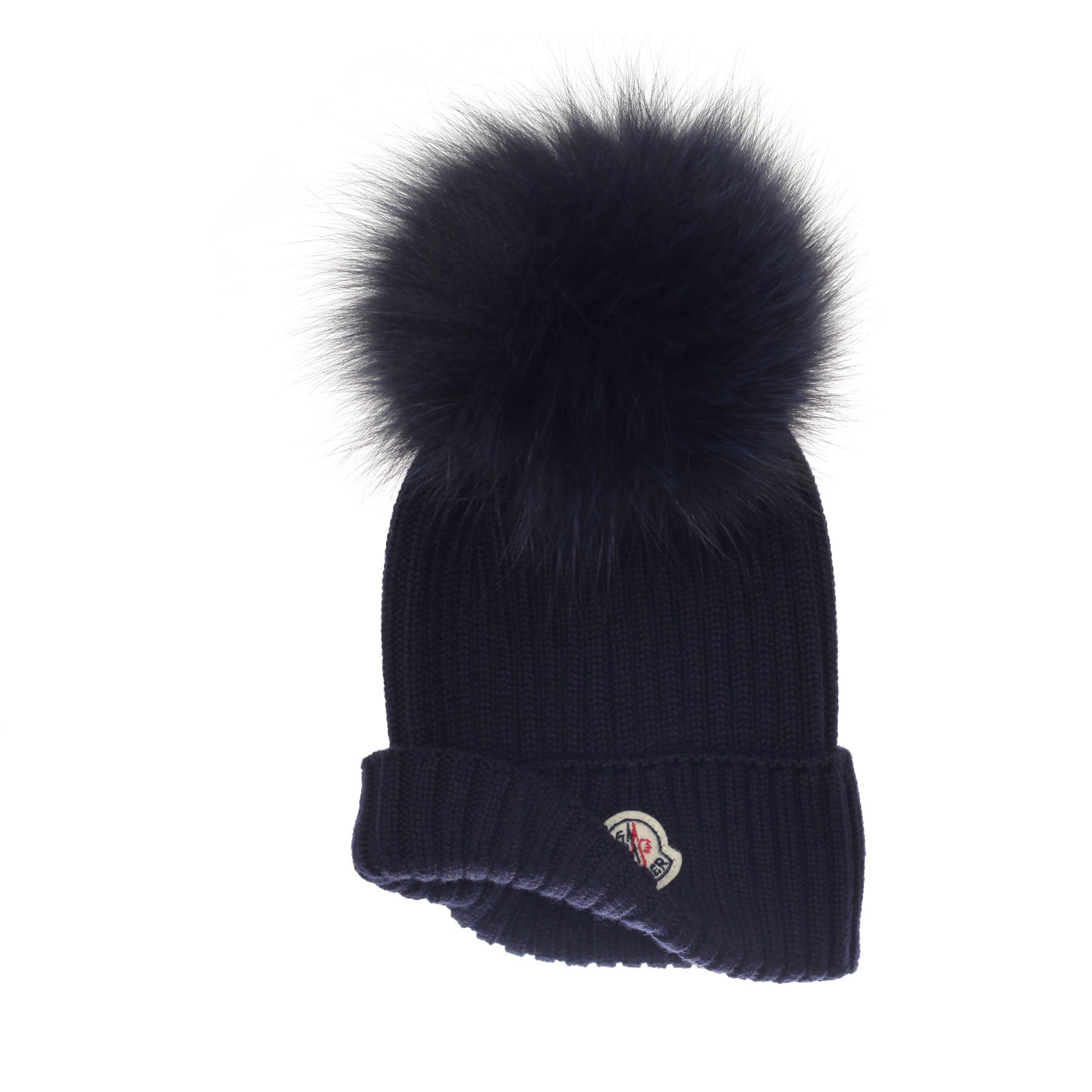 Boys & Girls Navy Blue Knitted Hat With Fur Pom-Pom Trims - CÉMAROSE | Children's Fashion Store - 2