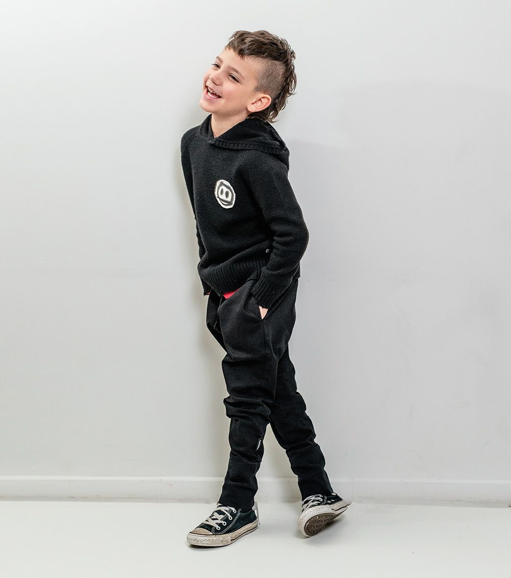 Boys & Girls Black Distressed Hoodie