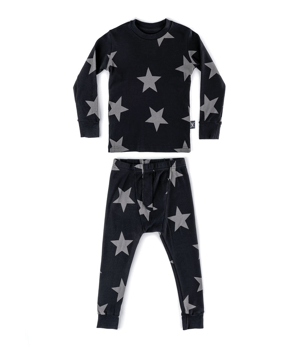 Boys & Girls Black Star Cotton Set