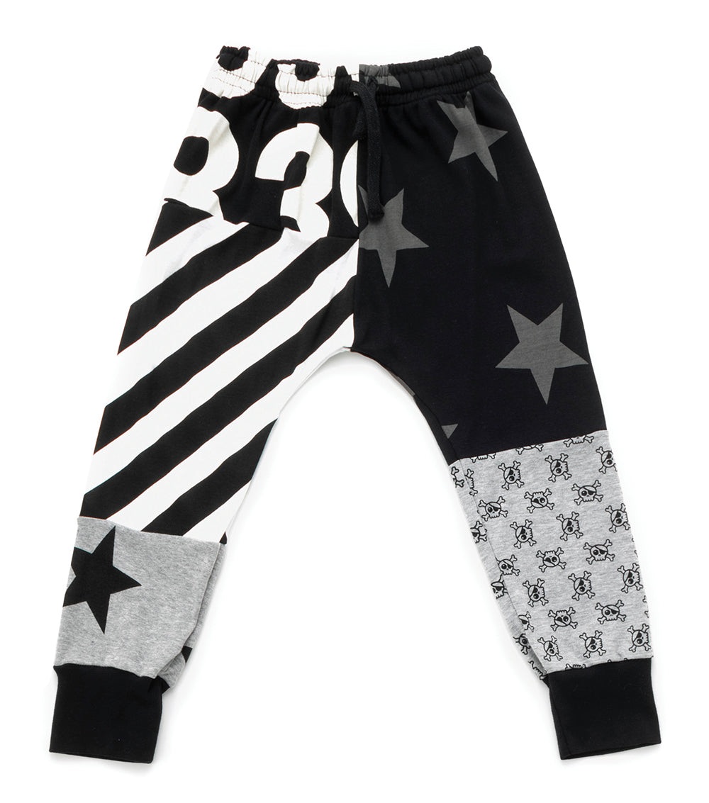 Baby Boys Black & Grey Baggy Trousers