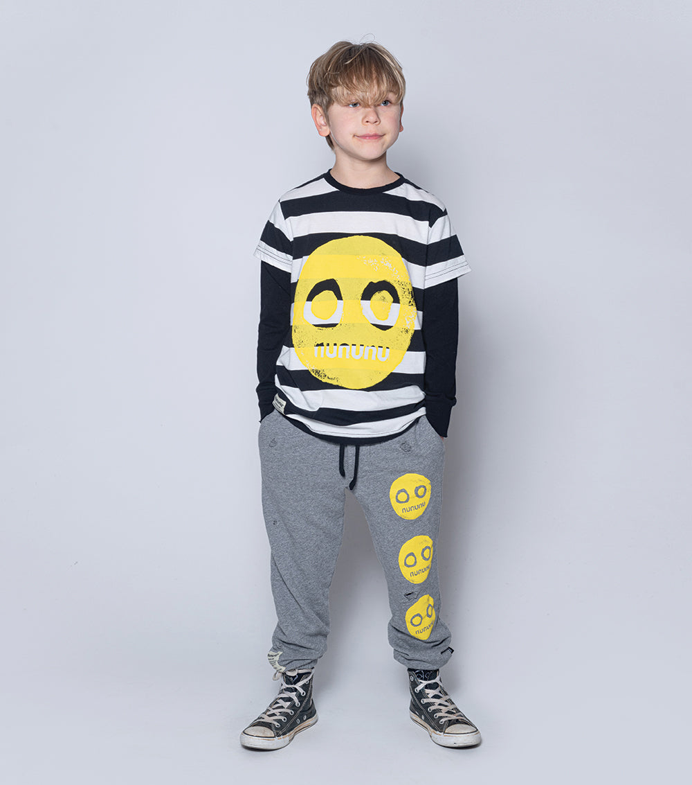 Boys & Girls Black Stripes Cotton T-Shirt