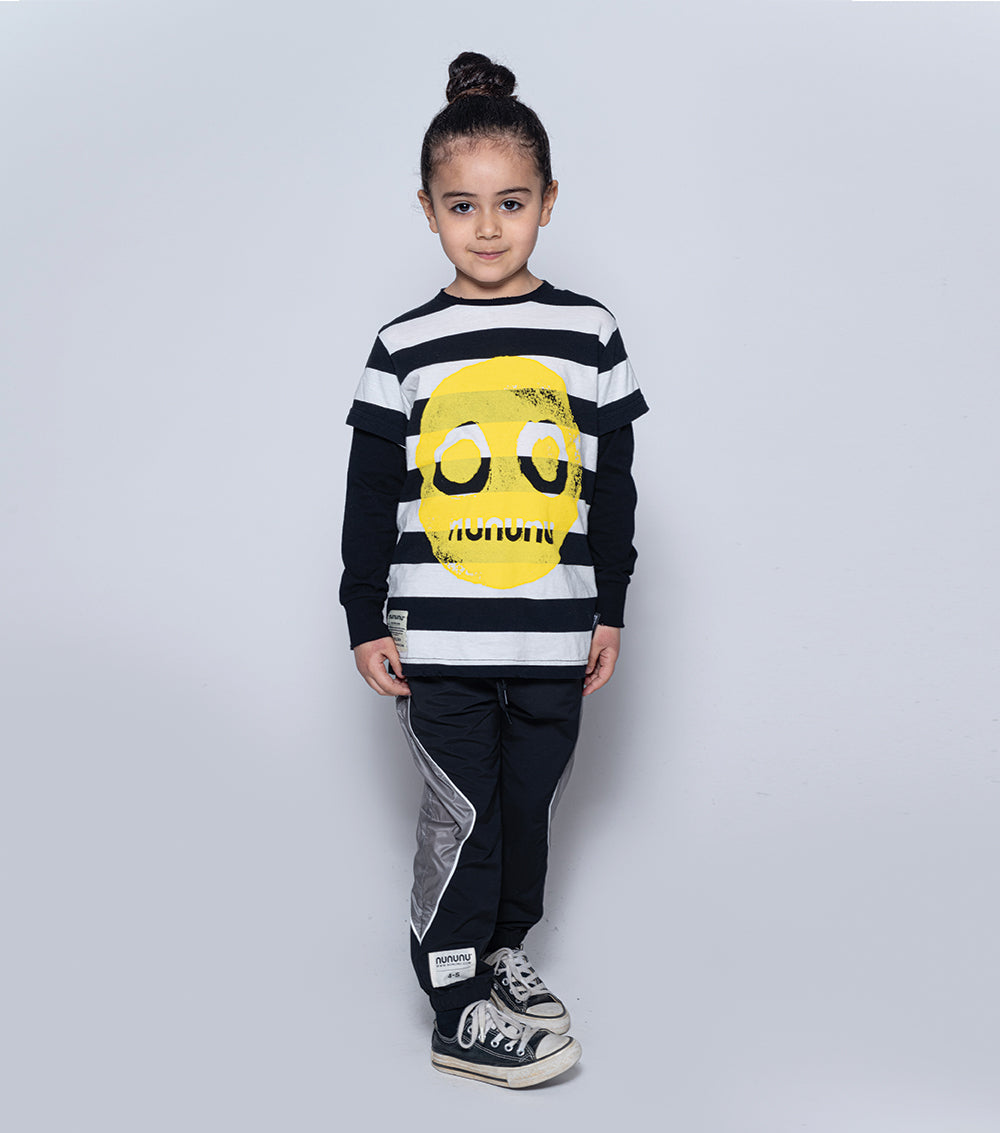 Boys & Girls Black Stripes Cotton T-Shirt