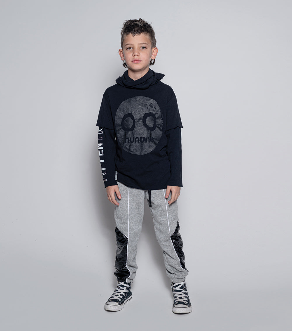 Boys & Girls Black Hooded Top