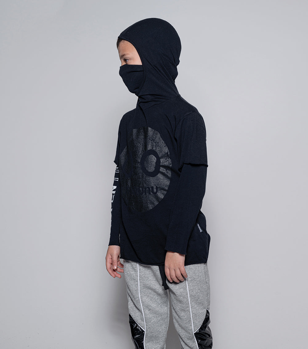 Boys & Girls Black Hooded Top