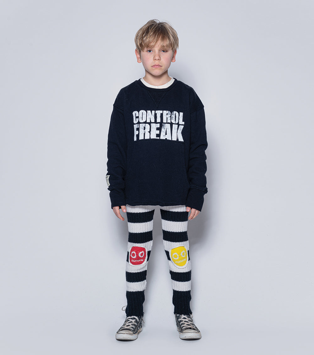 Boys & Girls Black Stripes Cashmere Leggings