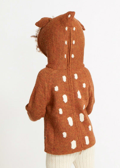 Boys & Girls Caramel Hooded Alpaca Sweater