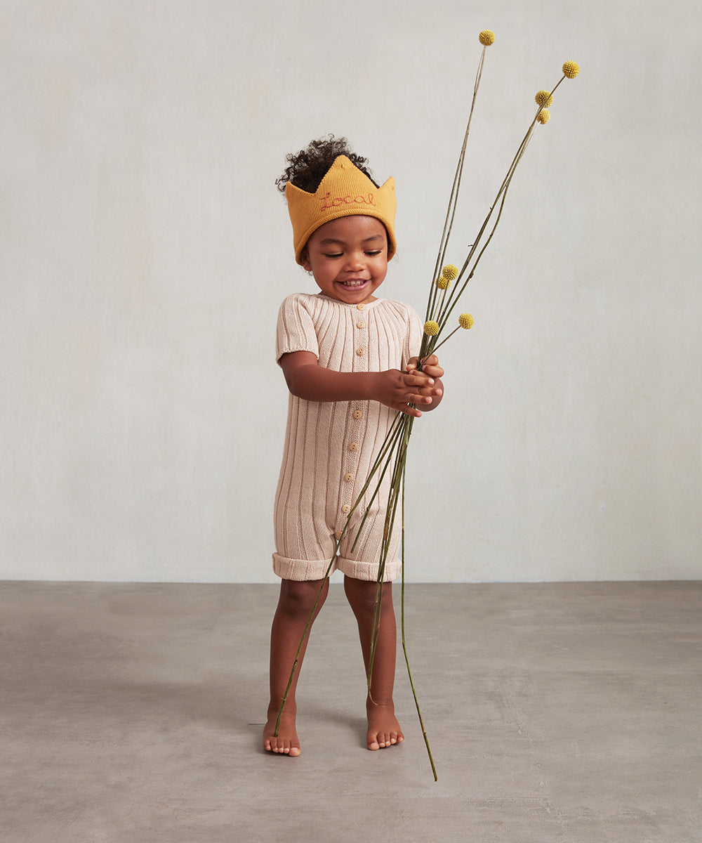 Boys & Girls Yellow Cotton Crown