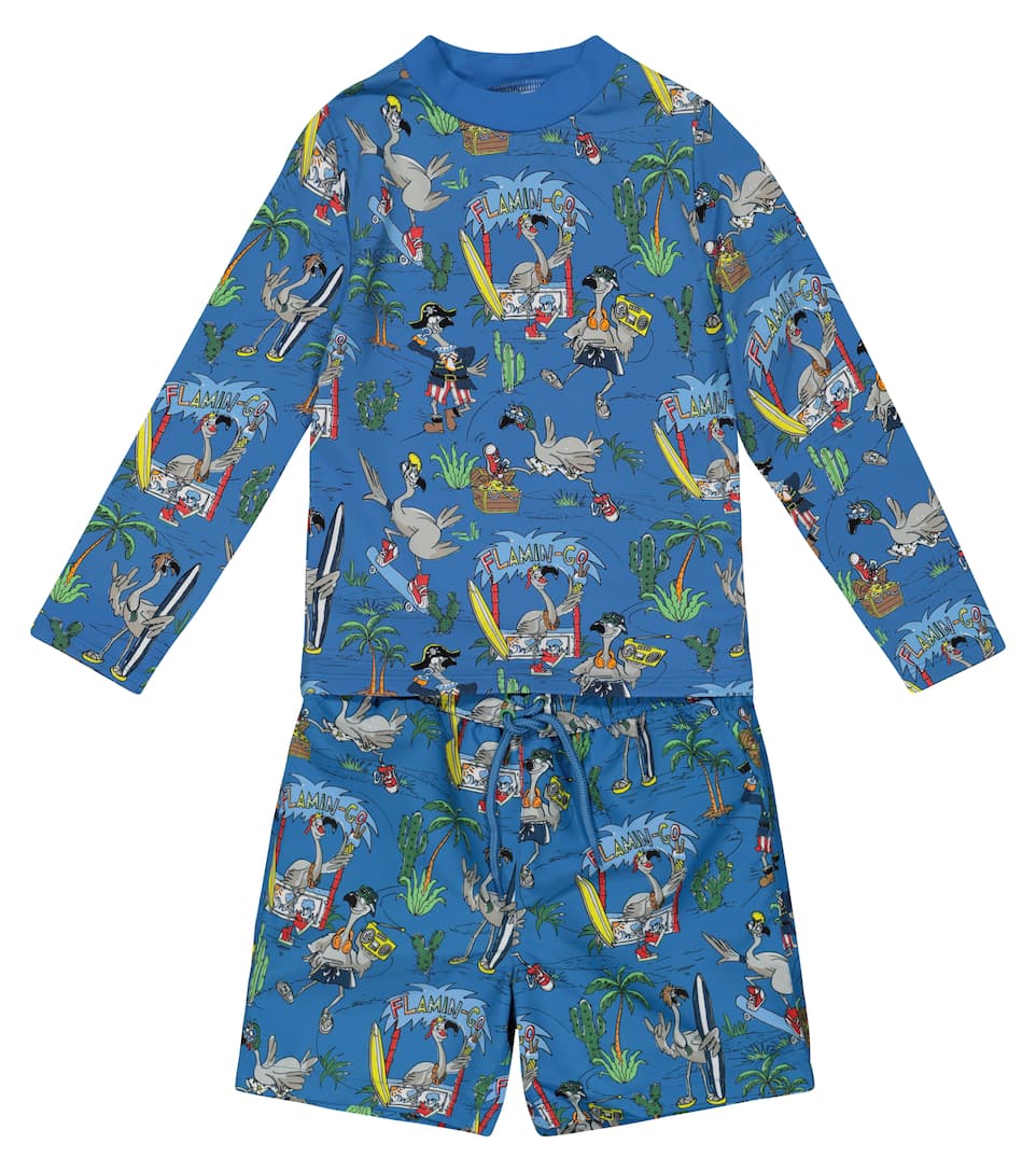 Boys Blue Flamingo Land Fleece Shorts