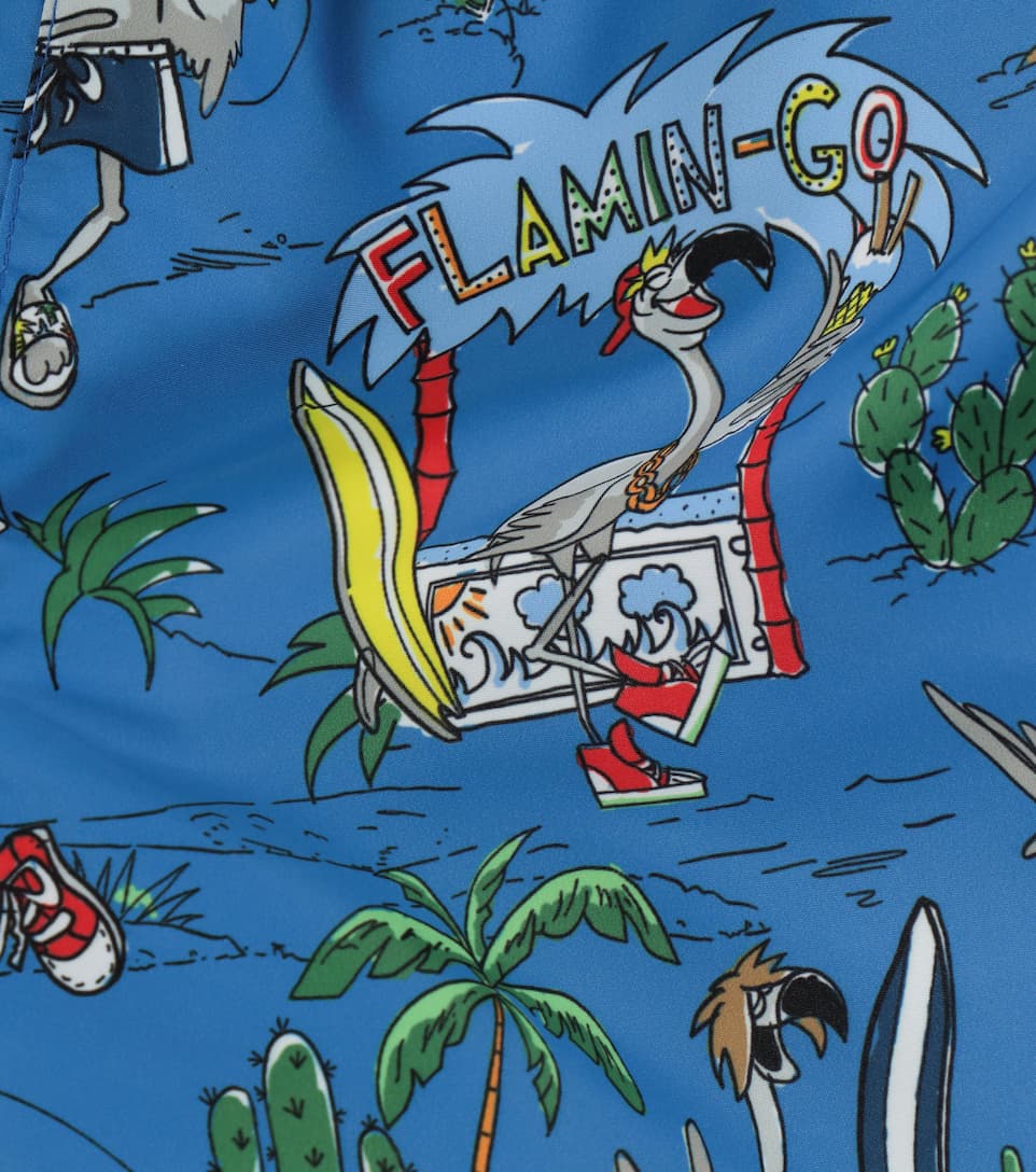 Boys Blue Flamingo Land Fleece Shorts