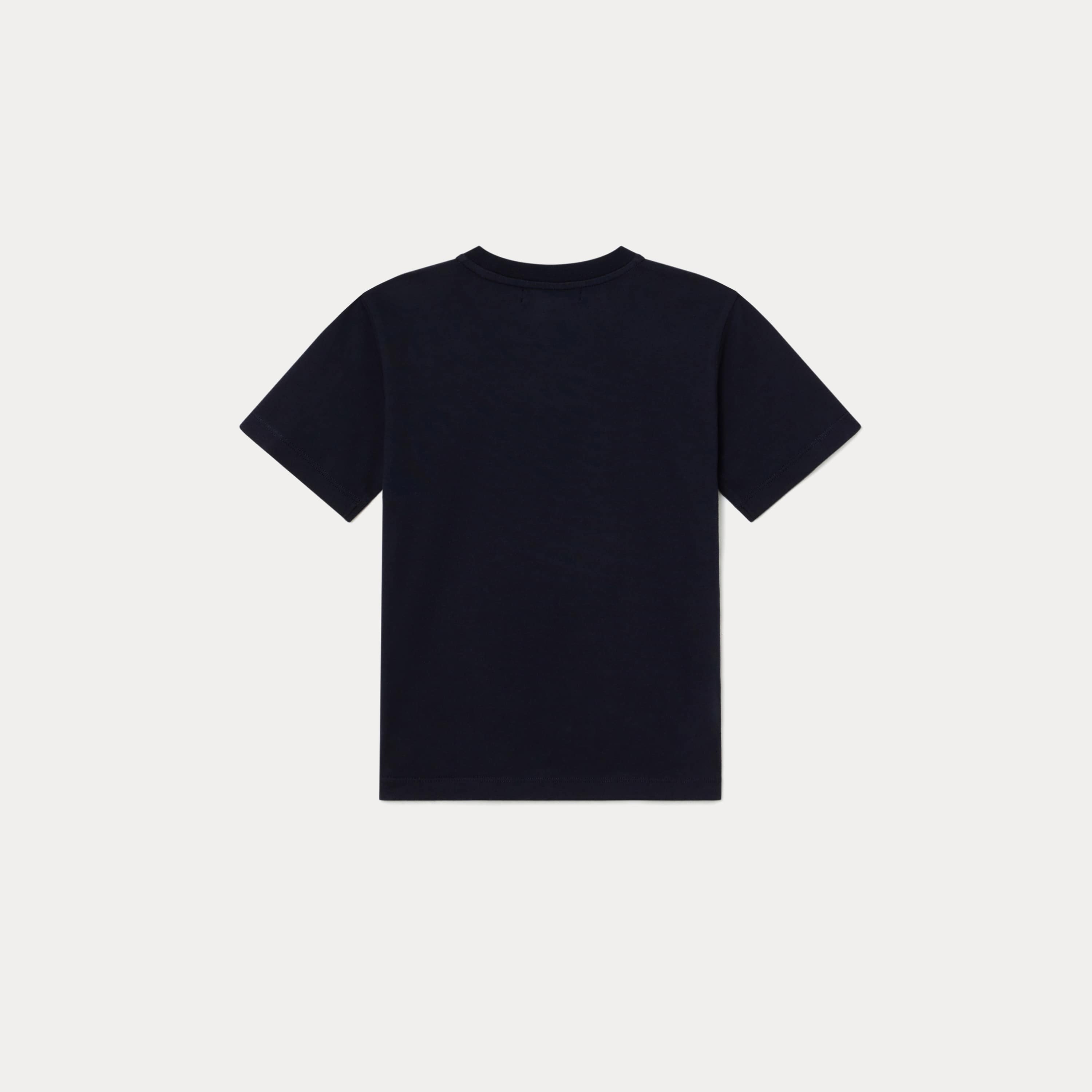 Boys Navy Logo Cotton T-Shirt