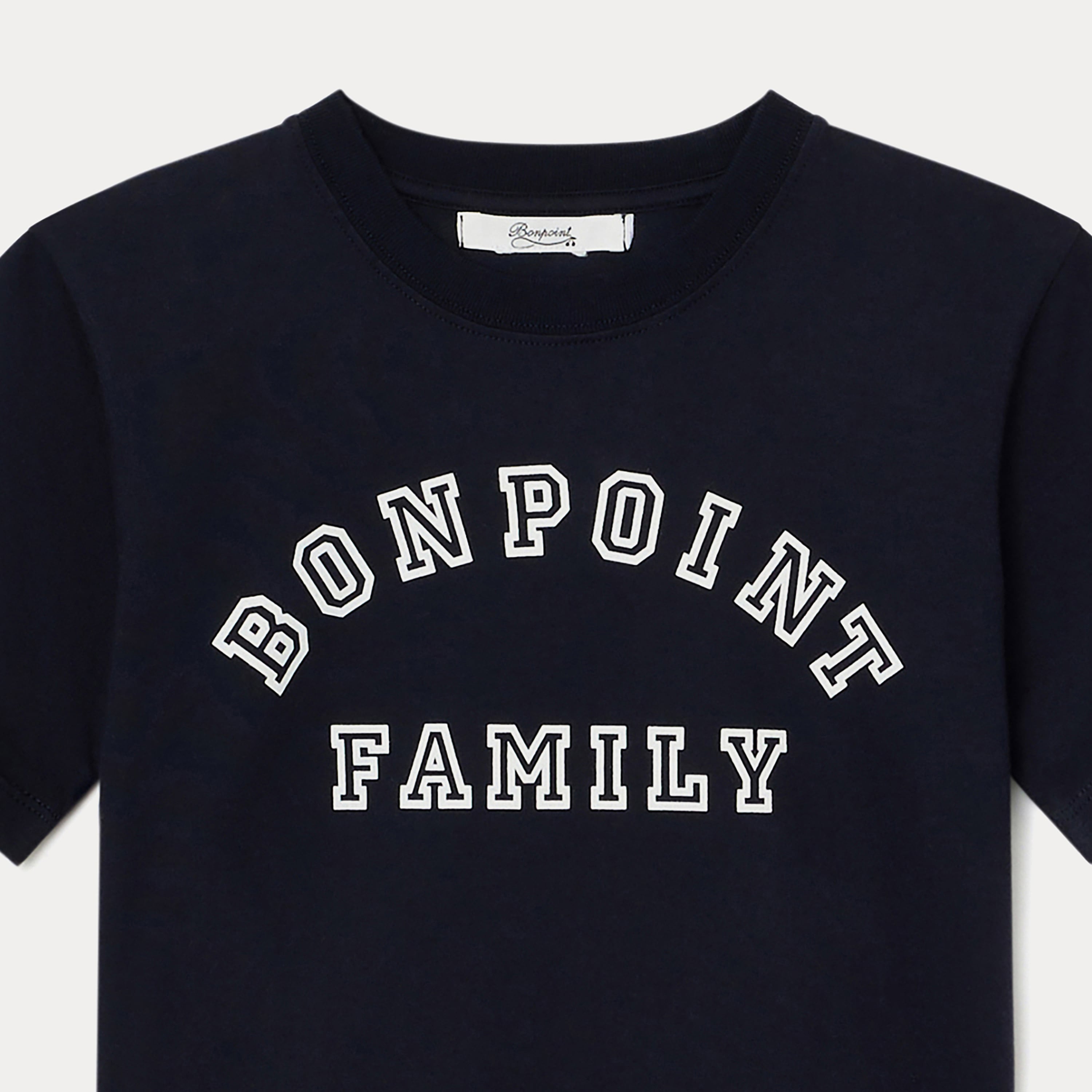 Boys Navy Logo Cotton T-Shirt