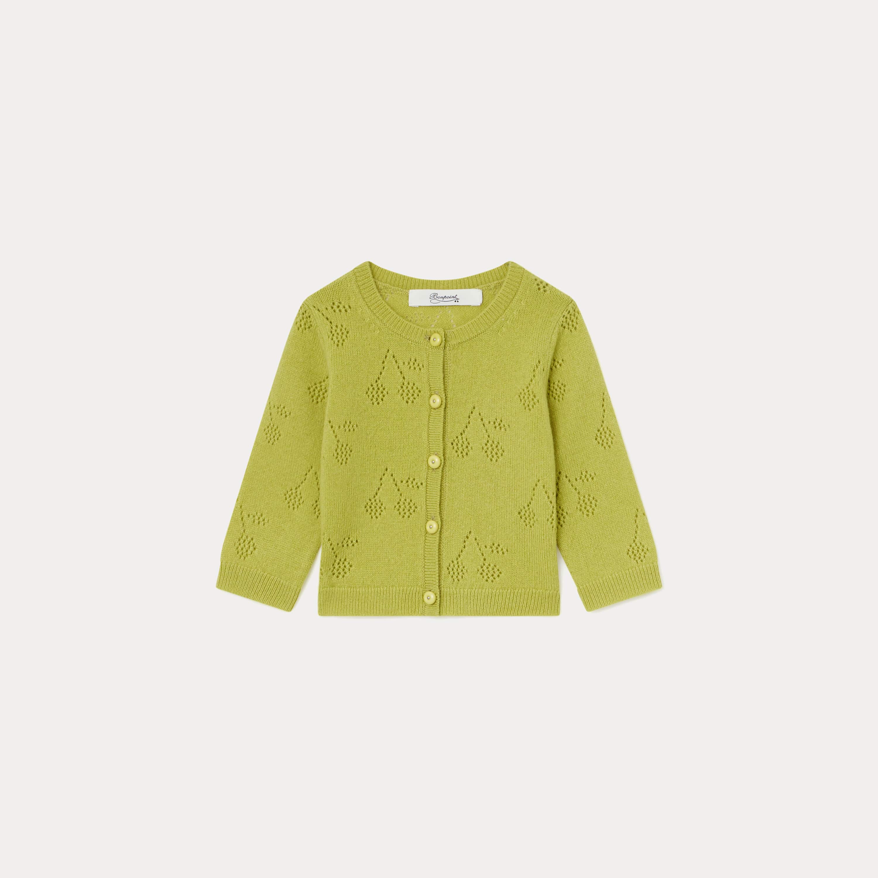 Baby Boys & Girls Green Cashmere Cardigan