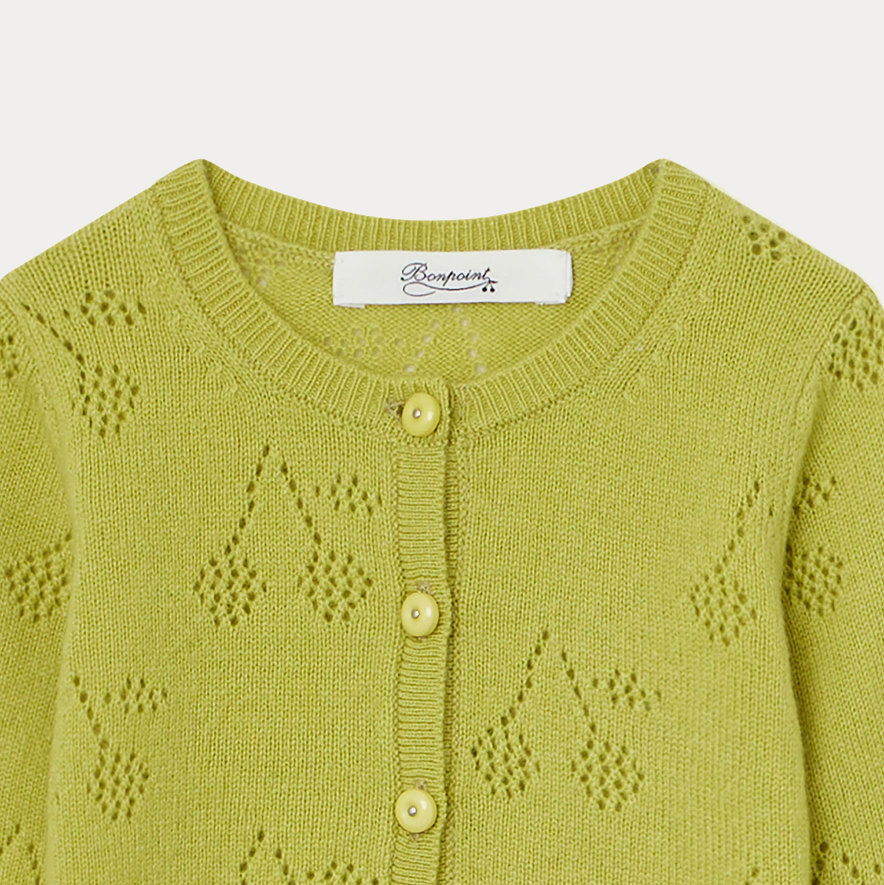 Baby Boys & Girls Green Cashmere Cardigan