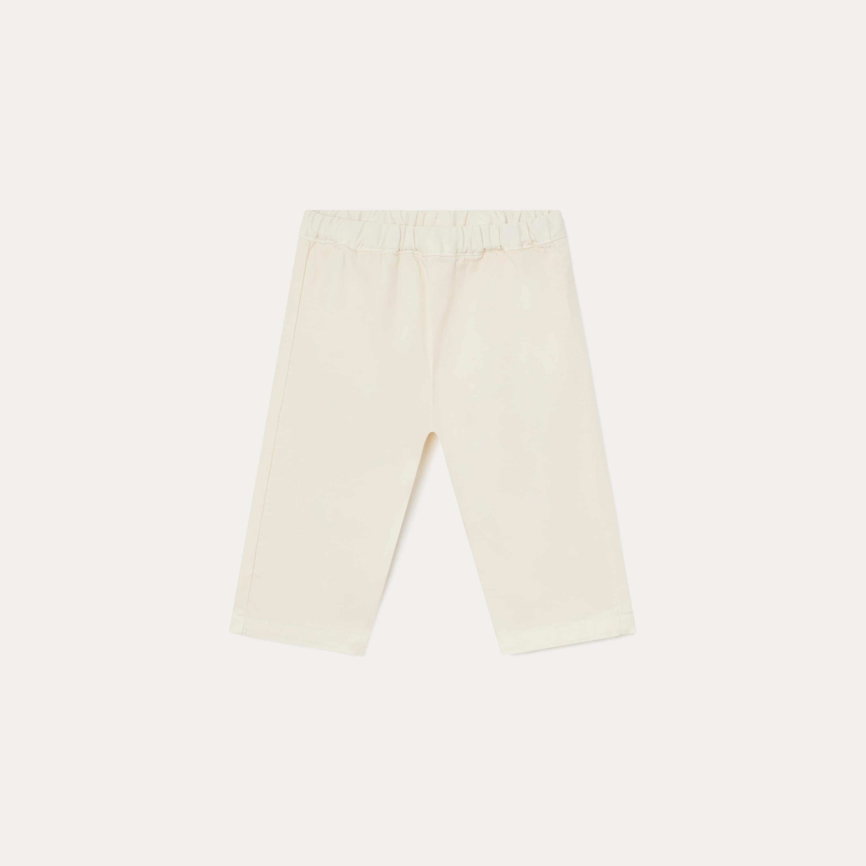 Baby Boys & Girls White Cotton Trousers