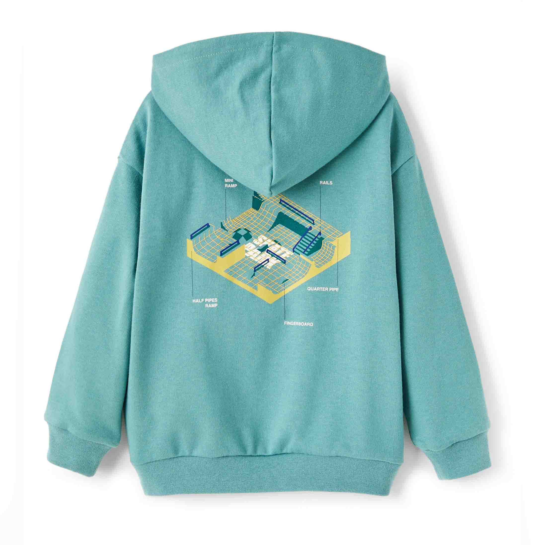 Boys & Girls Green Logo Zip-Up Top