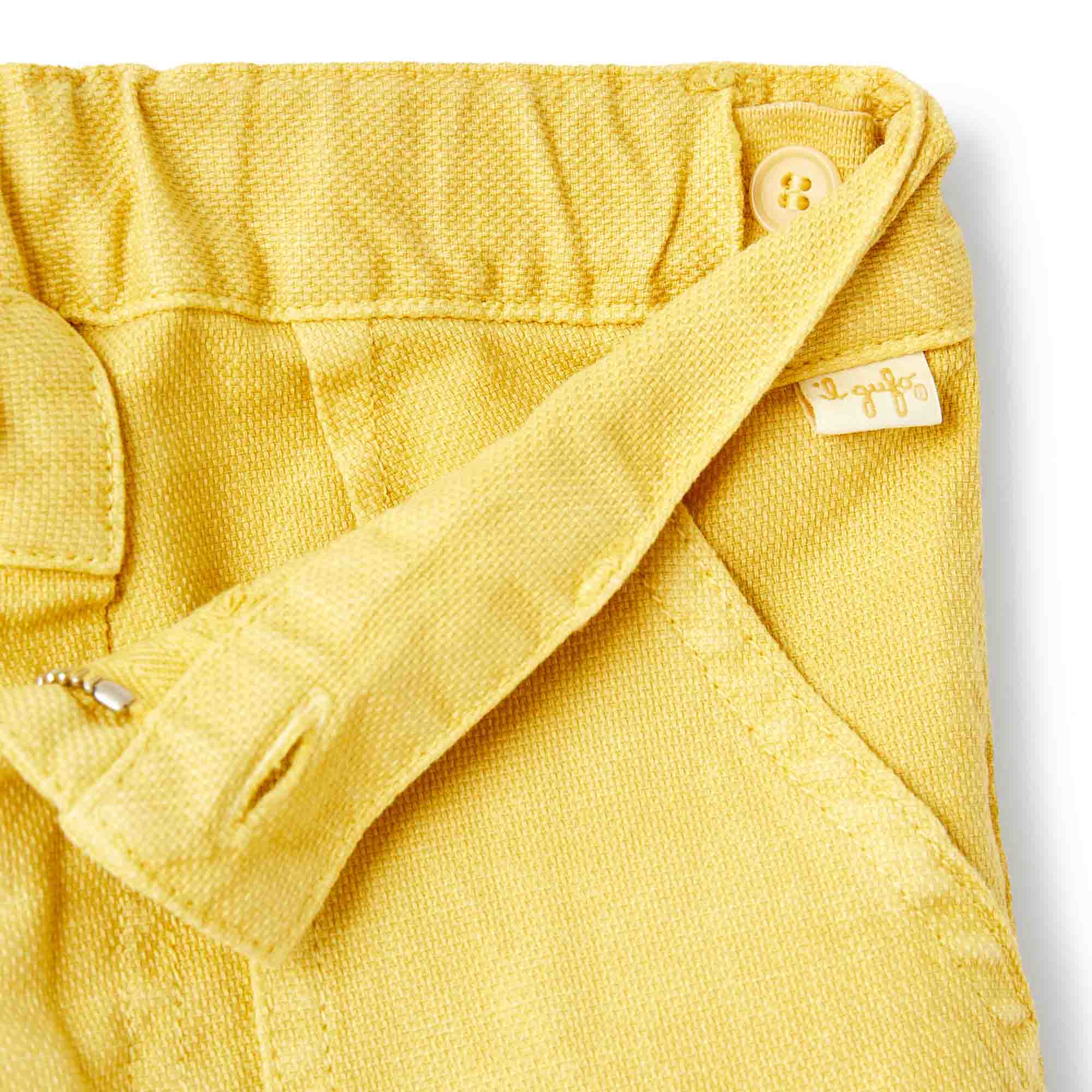 Girls Yellow Cotton Shorts