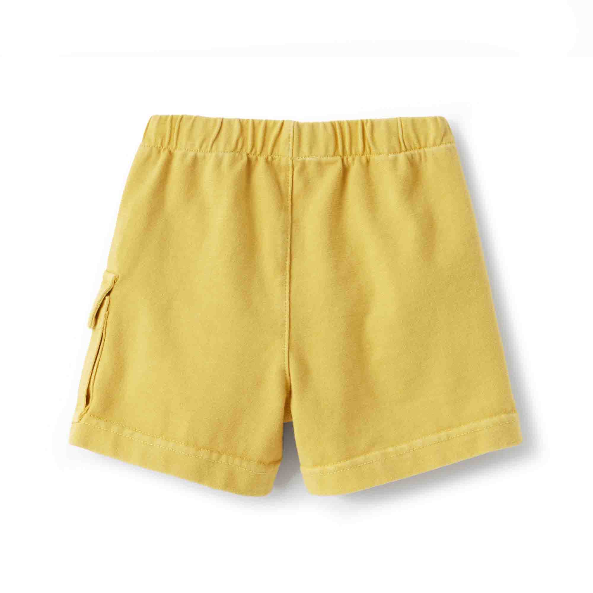 Baby Boys & Girls Yellow Cotton Shorts