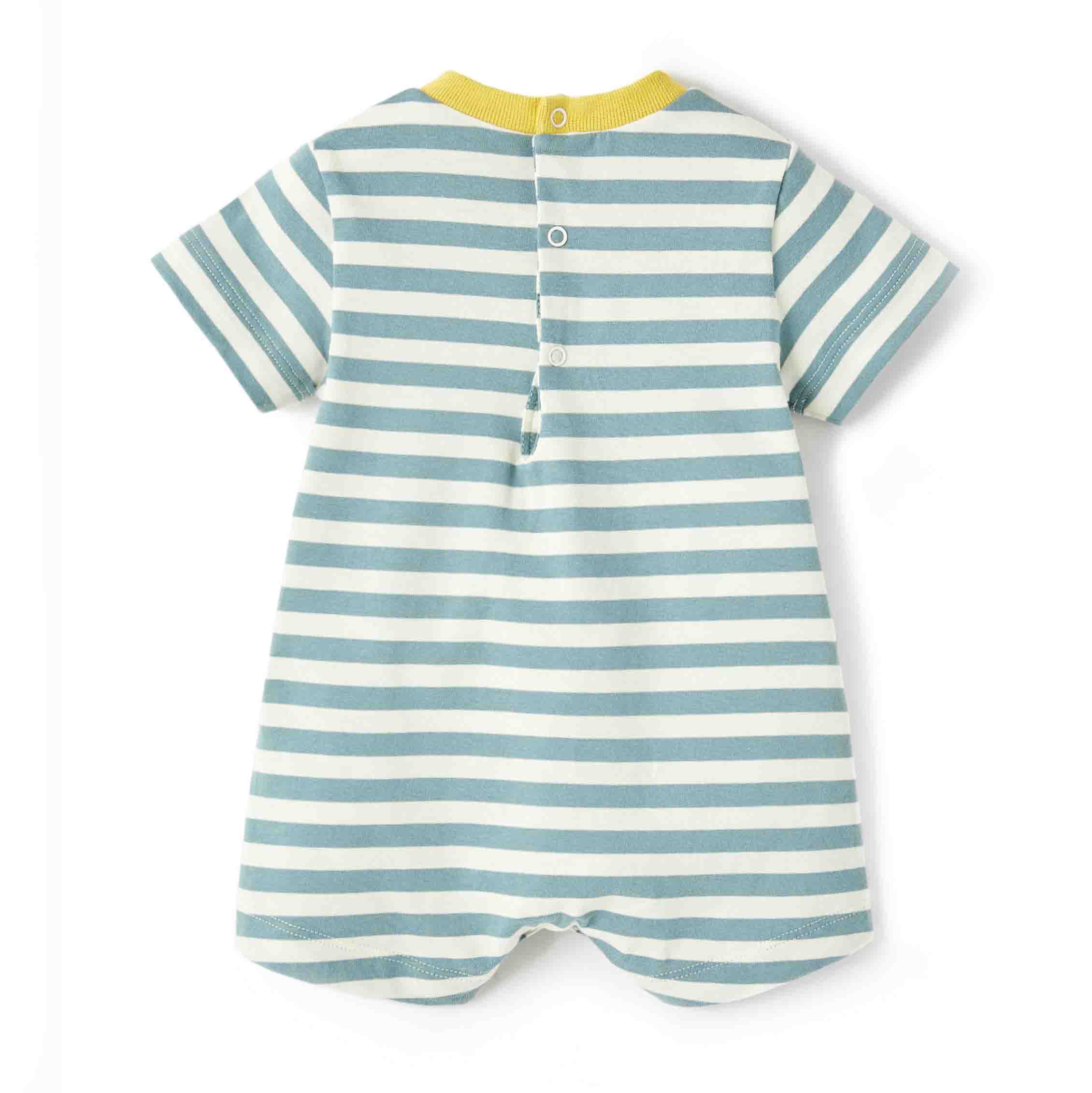 Baby Boys & Girls Green Cotton Babysuit