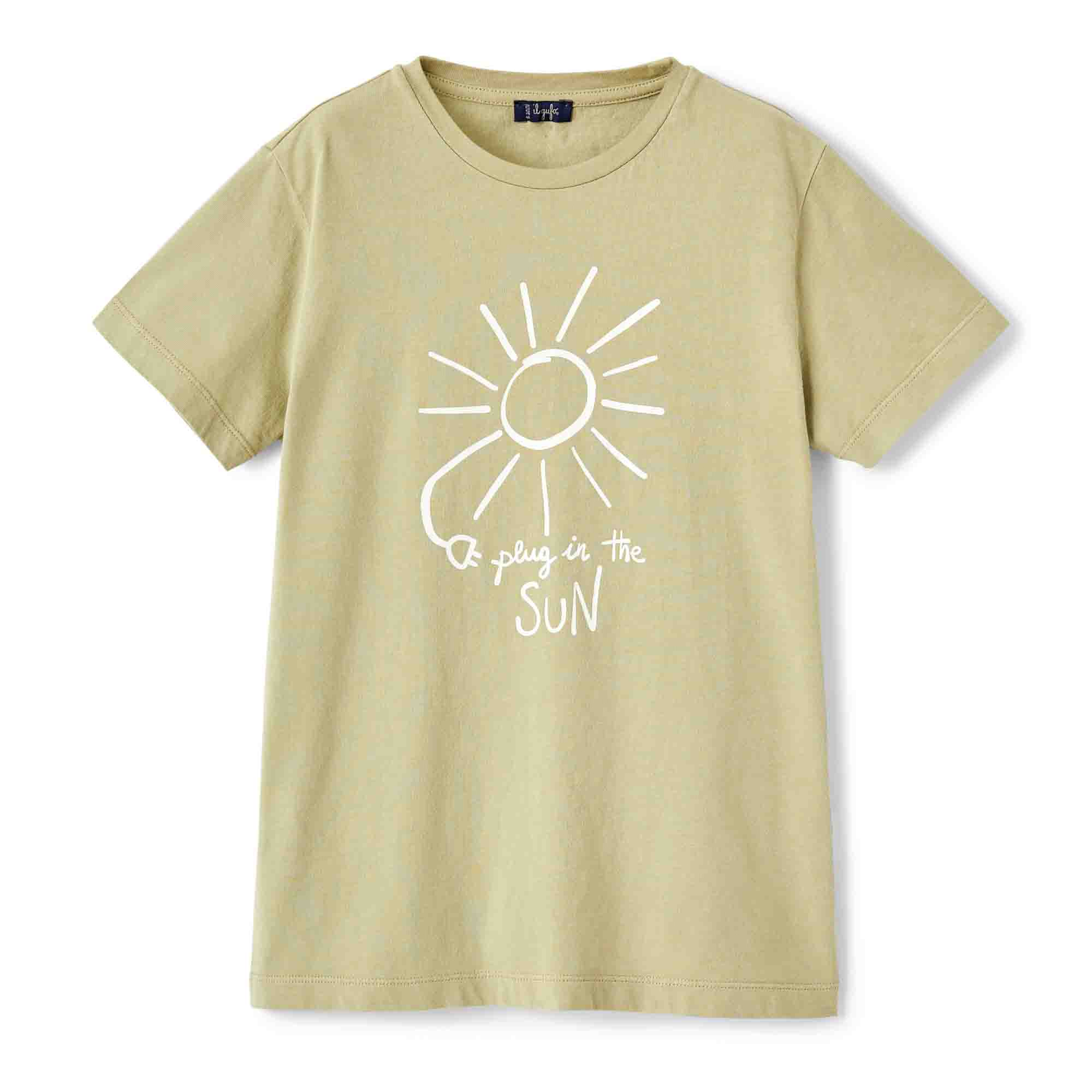 Boys & Girls Green Sun Cotton T-Shirt