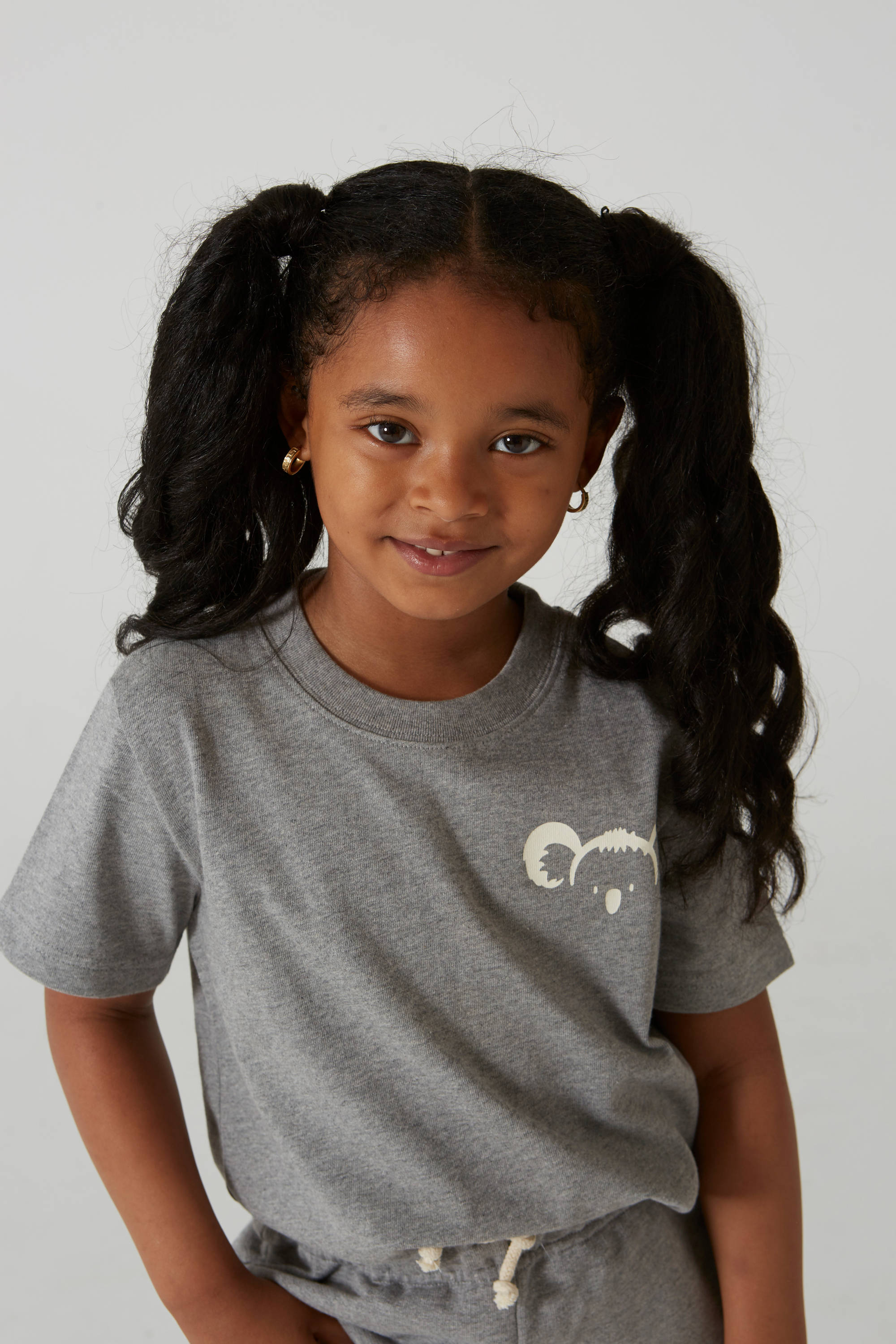 Boys & Girls Grey Cotton T-Shirt