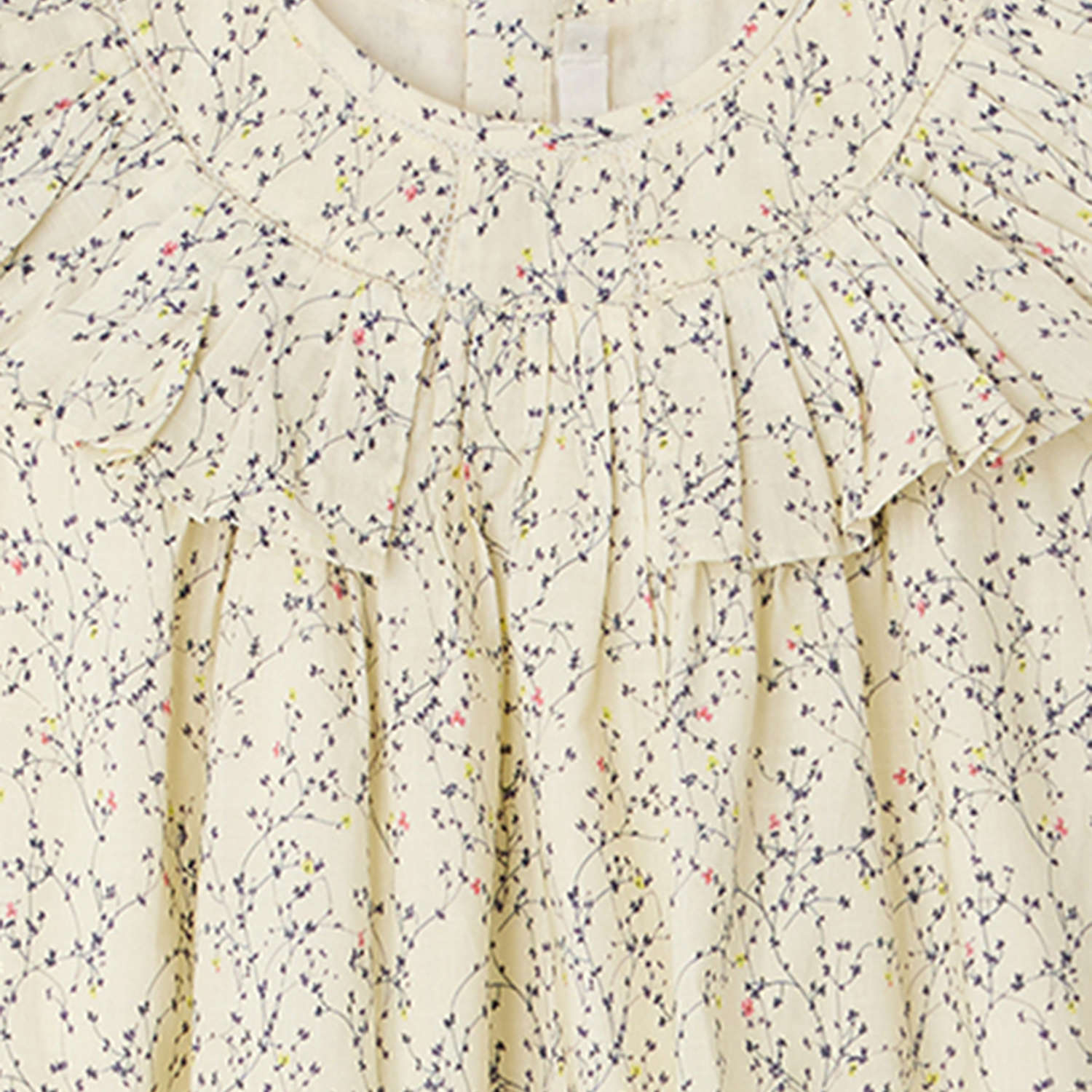 Girls Ivory Floral Cotton Dress