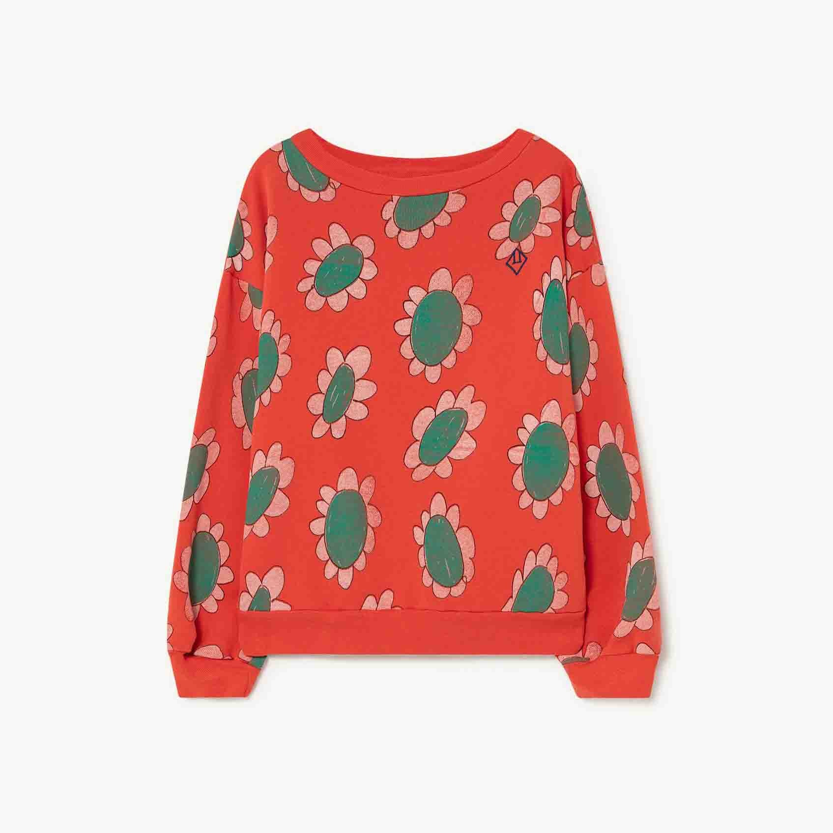 Boys & Girls Red Flower Cotton Sweatshirt