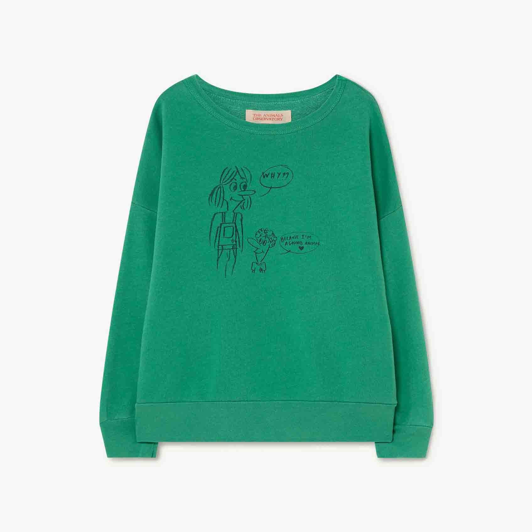 Boys & Girls Green Cotton Sweatshirt