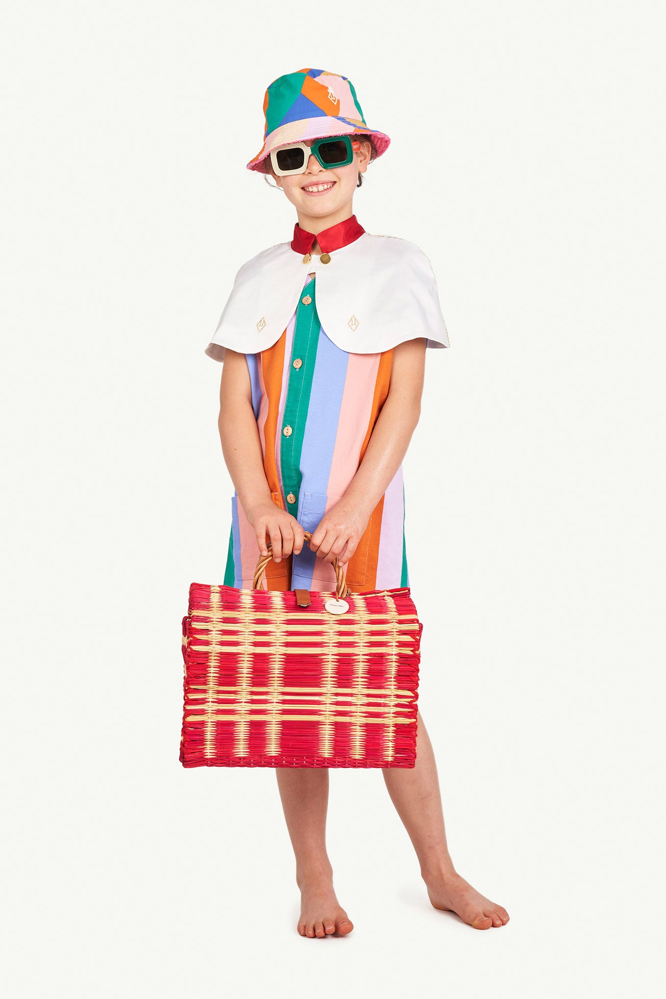 Girls Multicolor Stripe Romper