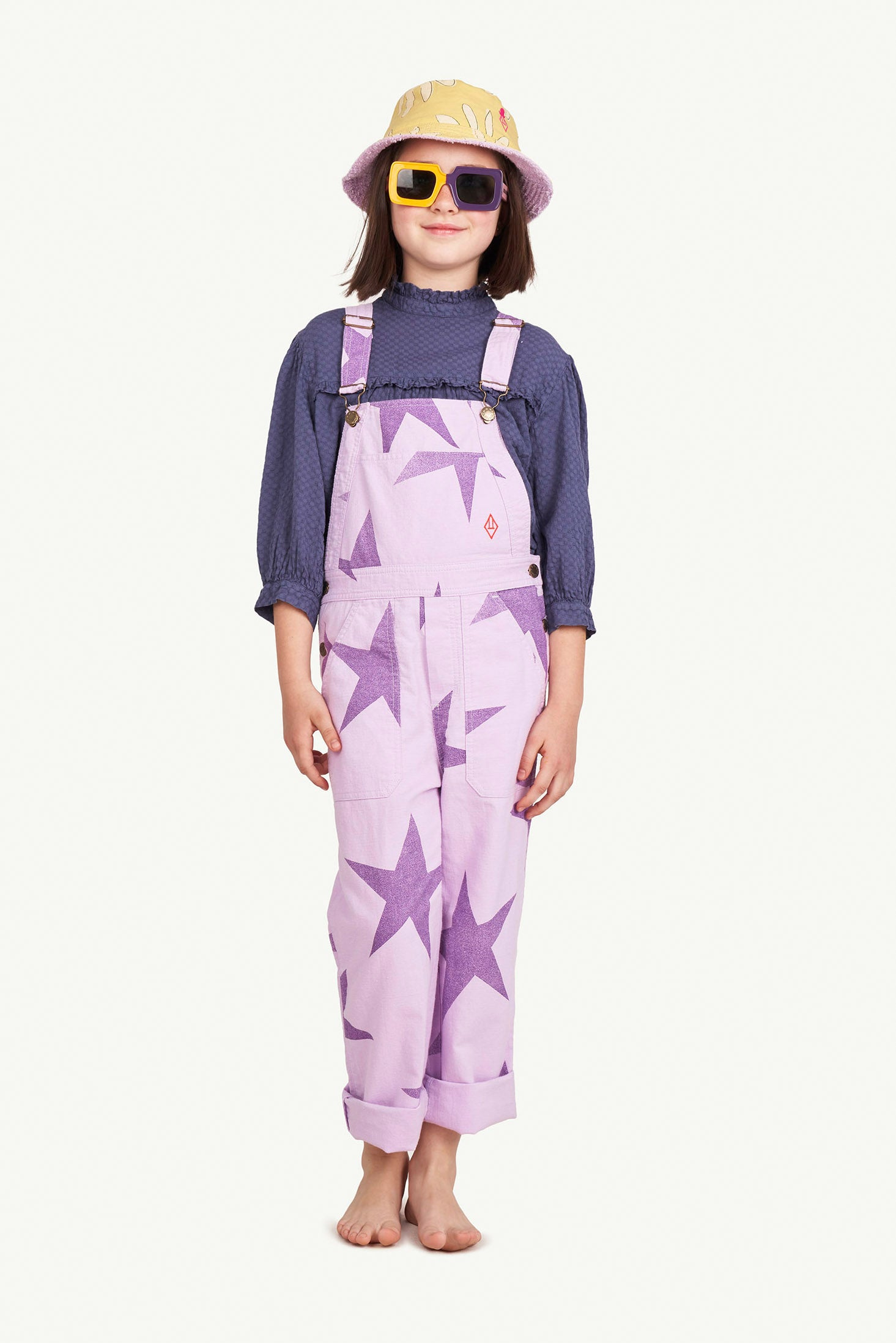 Girls Navy Logo Cotton Shirt