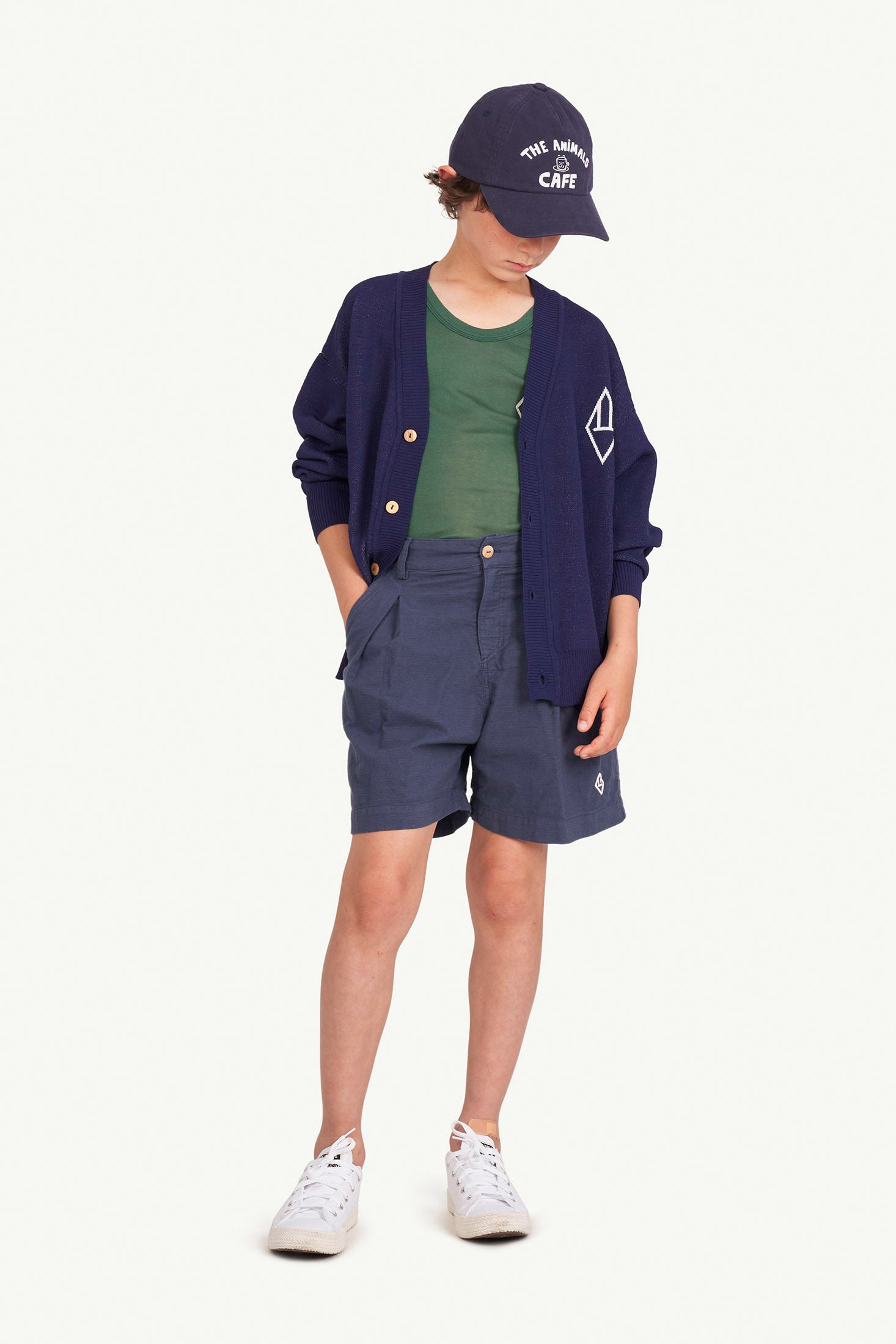 Boys & Girls Navy Logo Cardigan