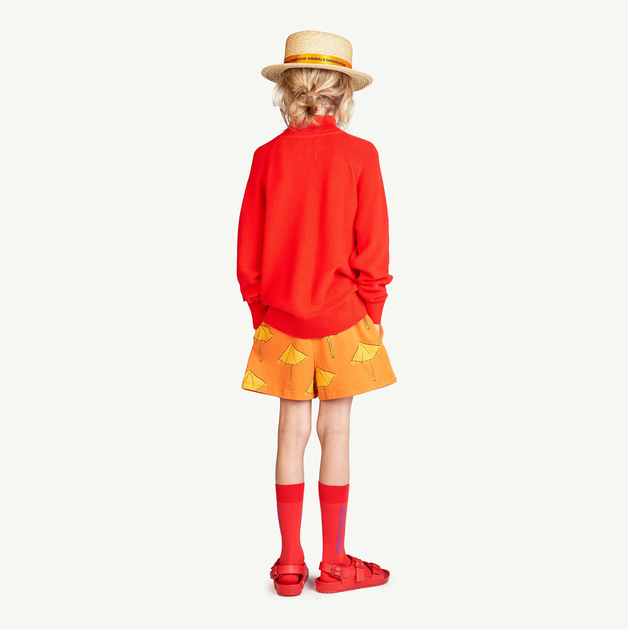 Boys & Girls Orange Printed Cotton Shorts