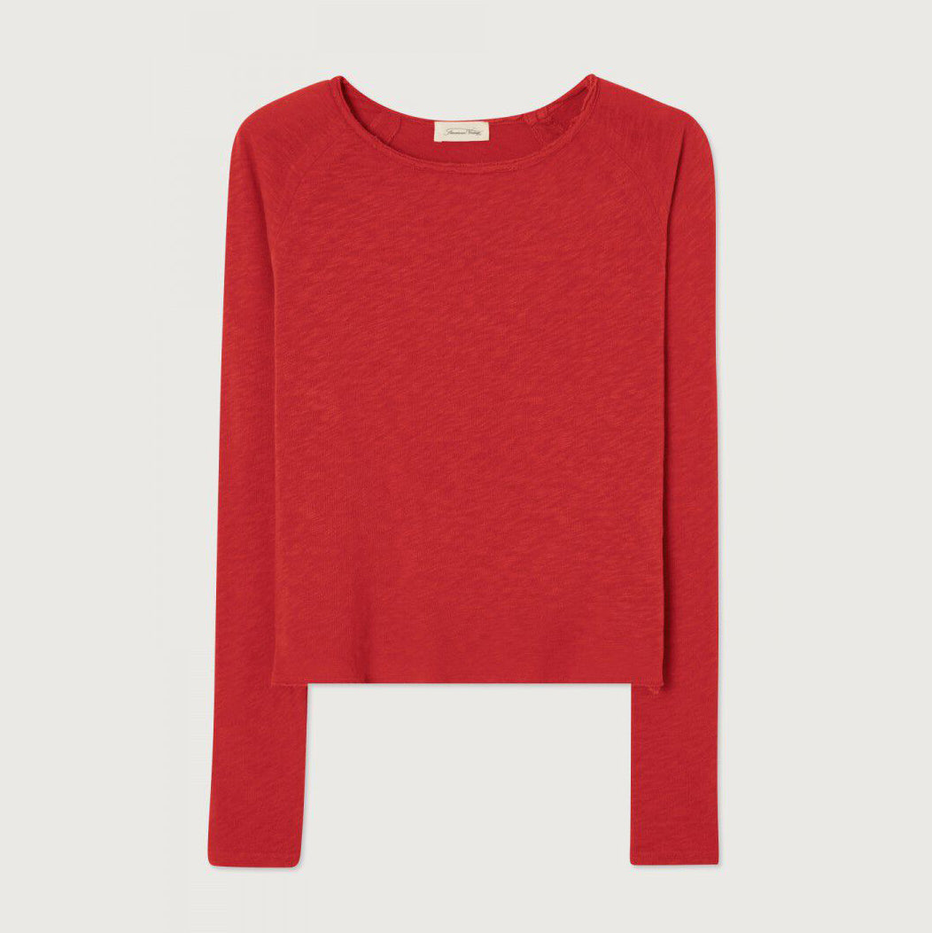 Girls Red Cotton T-Shirt