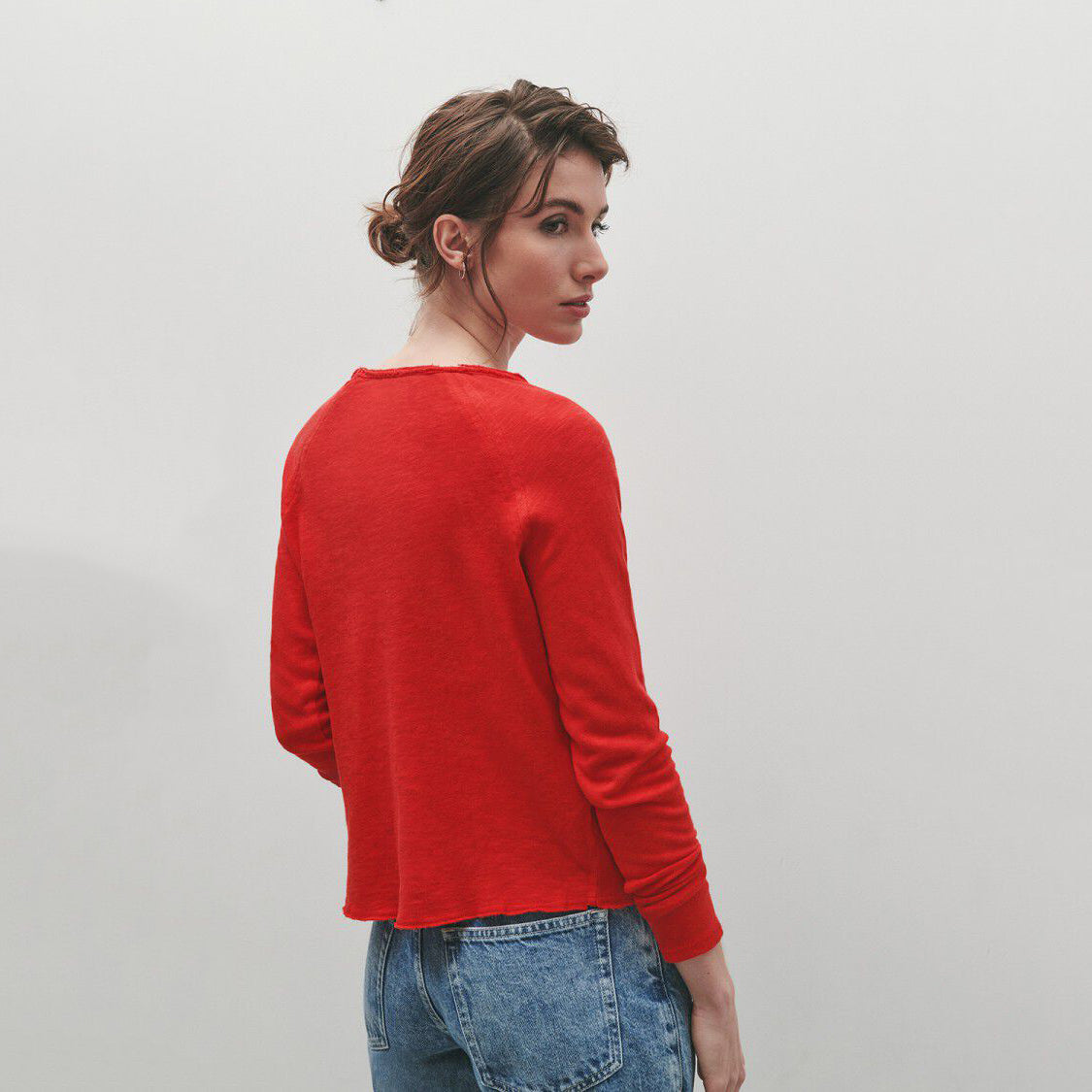 Girls Red Cotton T-Shirt